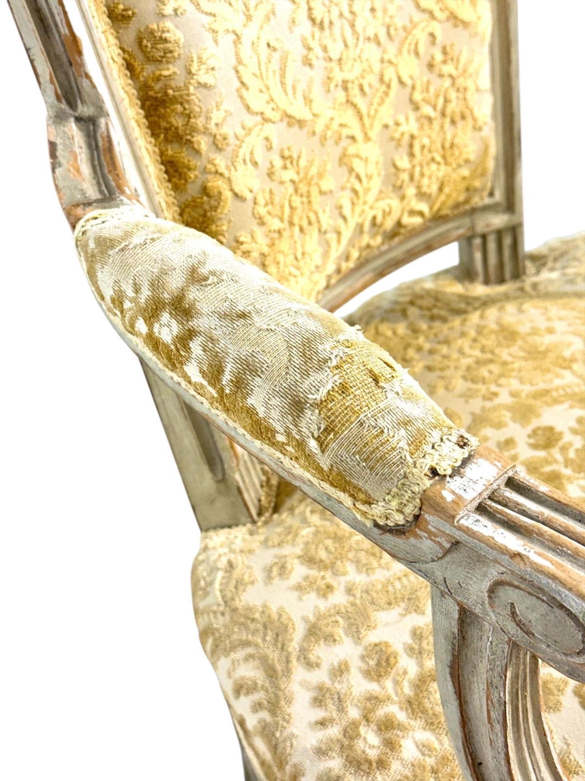 19th Century Louis XVI Style Armchair With Chapeau De Gendarme Backrest photo vinterior