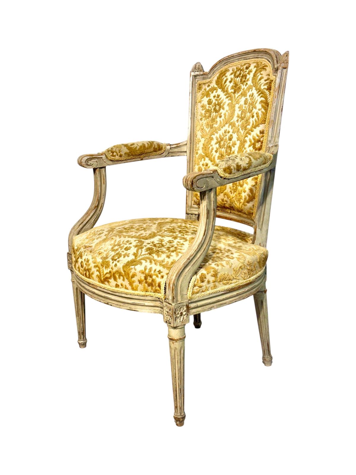 photo for sale 19th Century Louis XVI Style Armchair With Chapeau De Gendarme Backrest