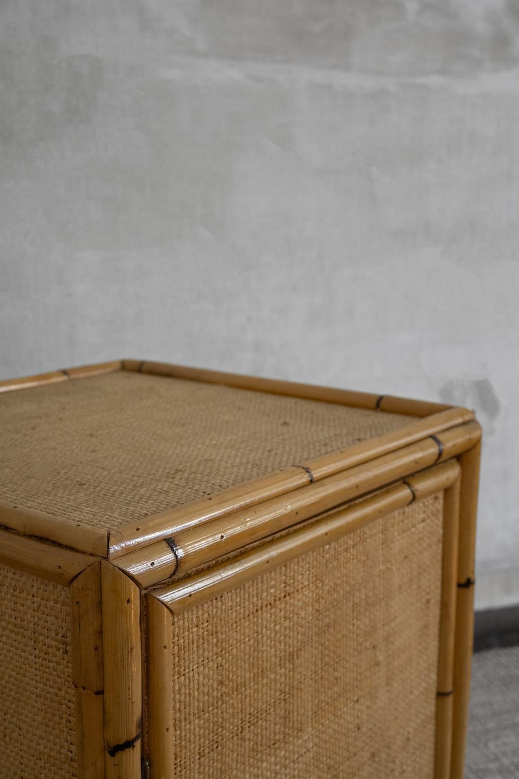 Wall Cabinet In Rattan And Brass By Dal Vera – 1970s photo Furniture