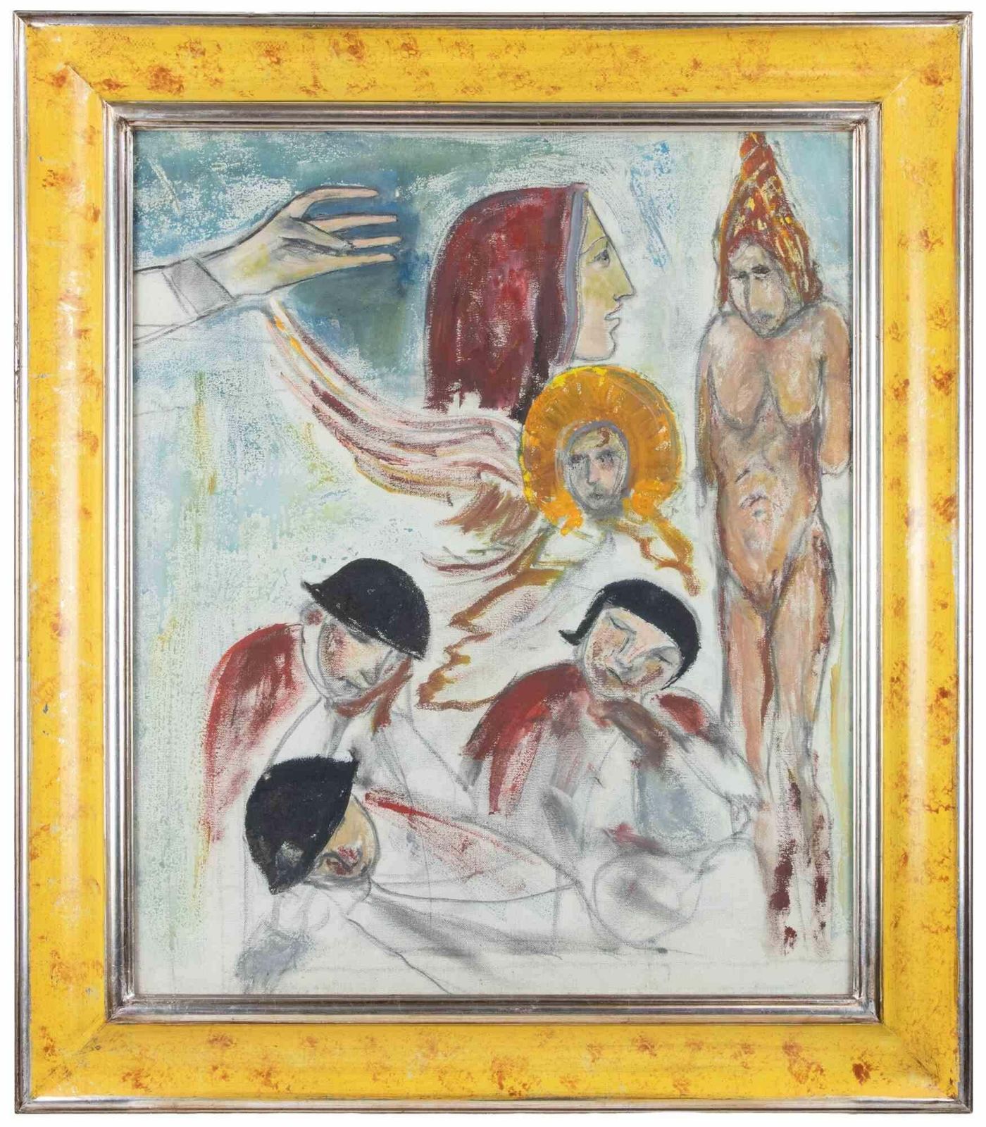 Sirio Pellegrinicharacters   Mixed Media On Paper By Sirio Pellegrini   19601960