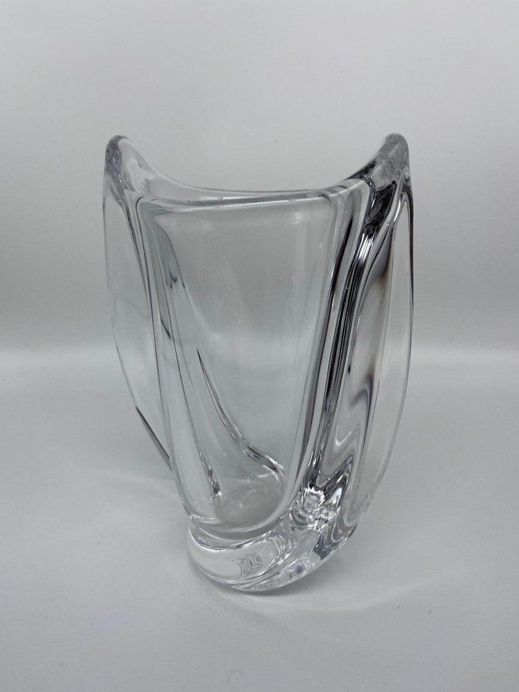 Vintage Crystal Vase From The Cristallerie Of Vannes, 1970s photo for sale