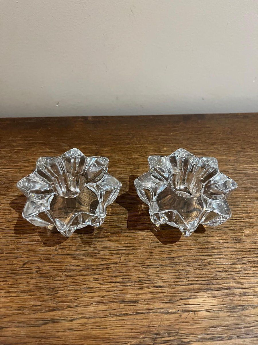 Crystal Candlesticks By Pierre Davesn, Set Of 2 photo Home Decor
