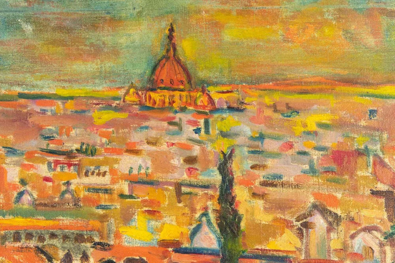 Sirio Pellegriniview Of Rome From Gianicolo   Paint By Sirio Pellegrini   19701970 photo for sale