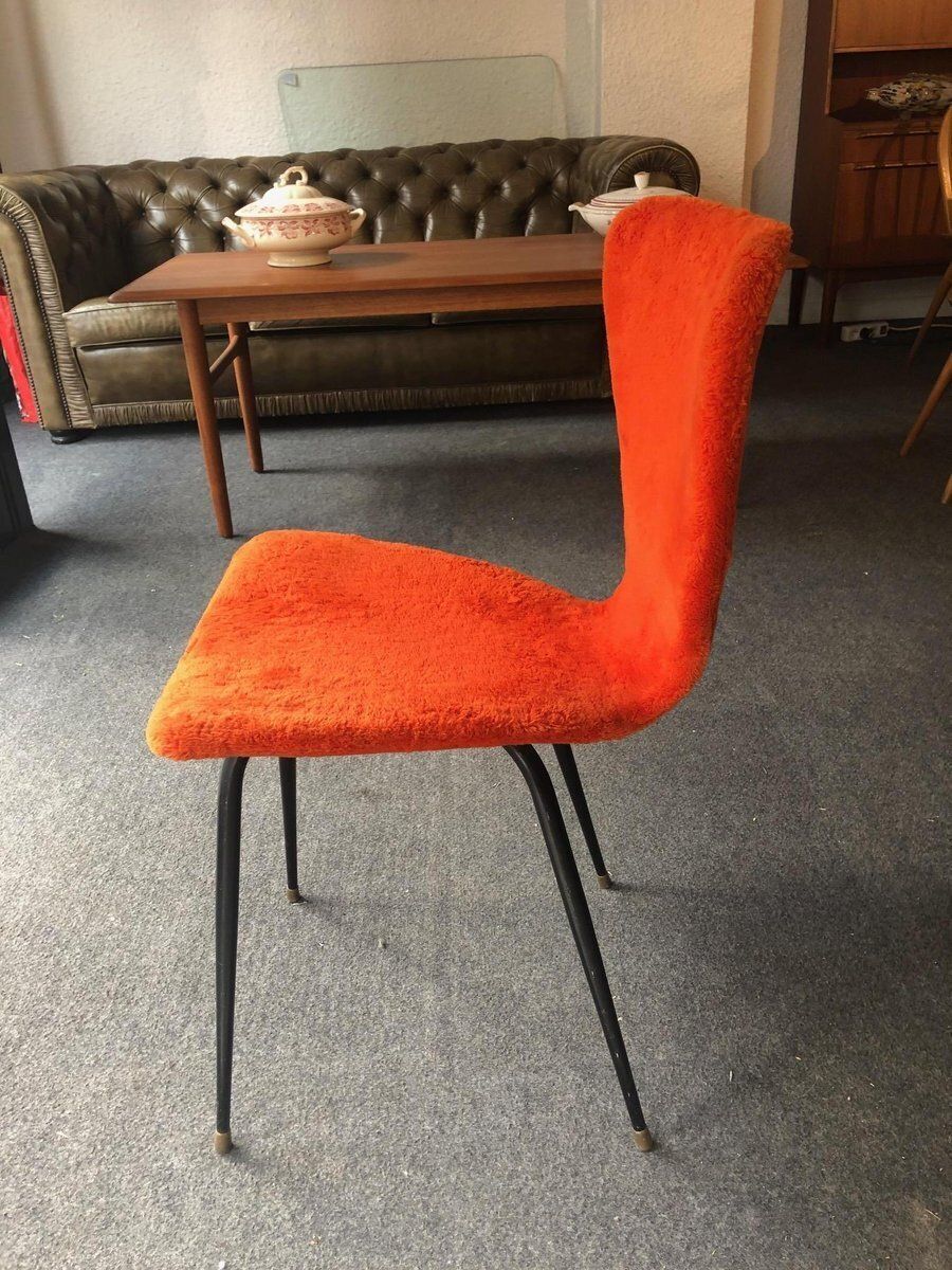 Set Of Faux Fur Side Chairs, 1950s photo for sale