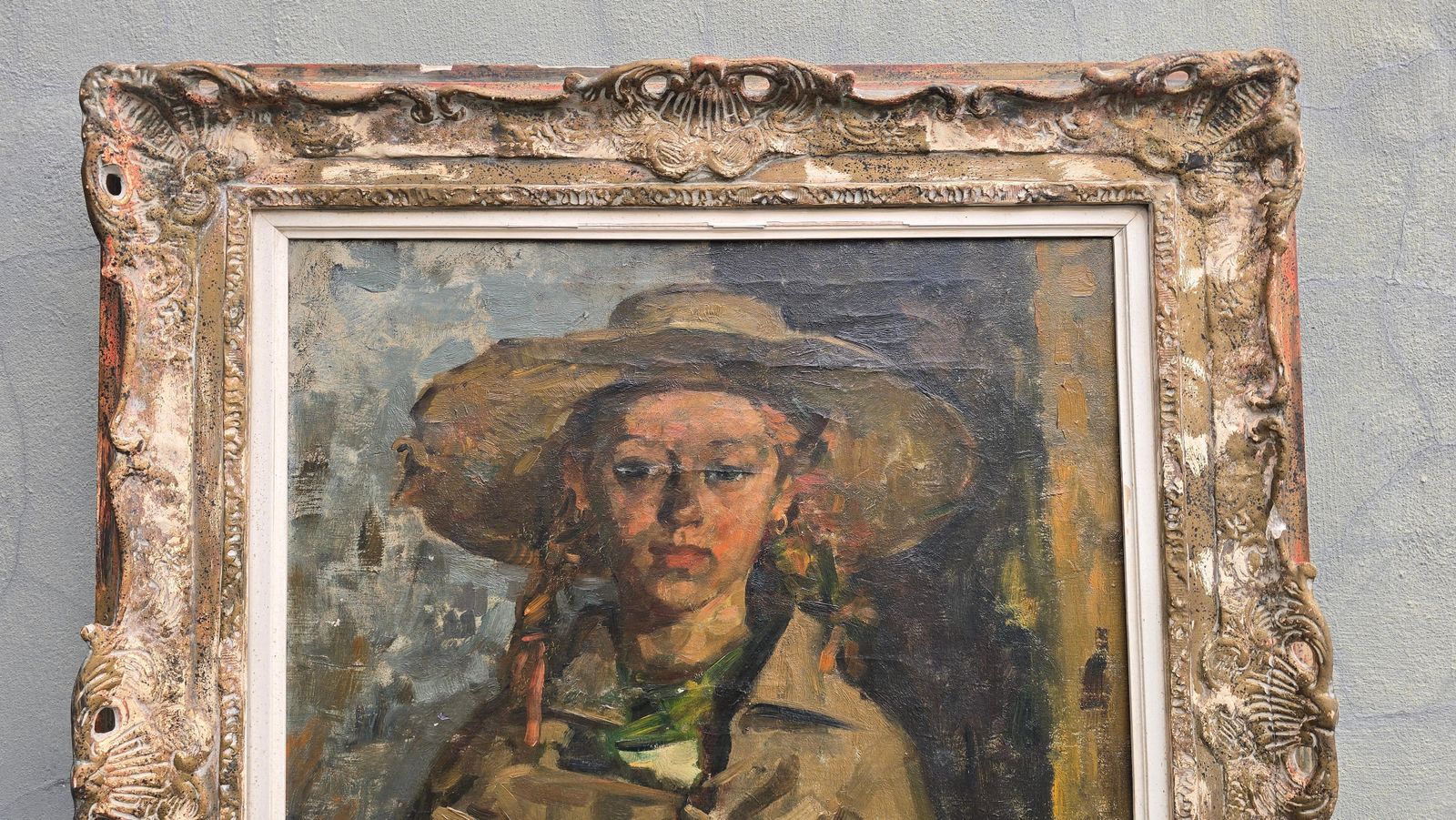 Portrait Of A Girl, Oil On Canvas By Gustave Camus (1914–1984) photo for sale