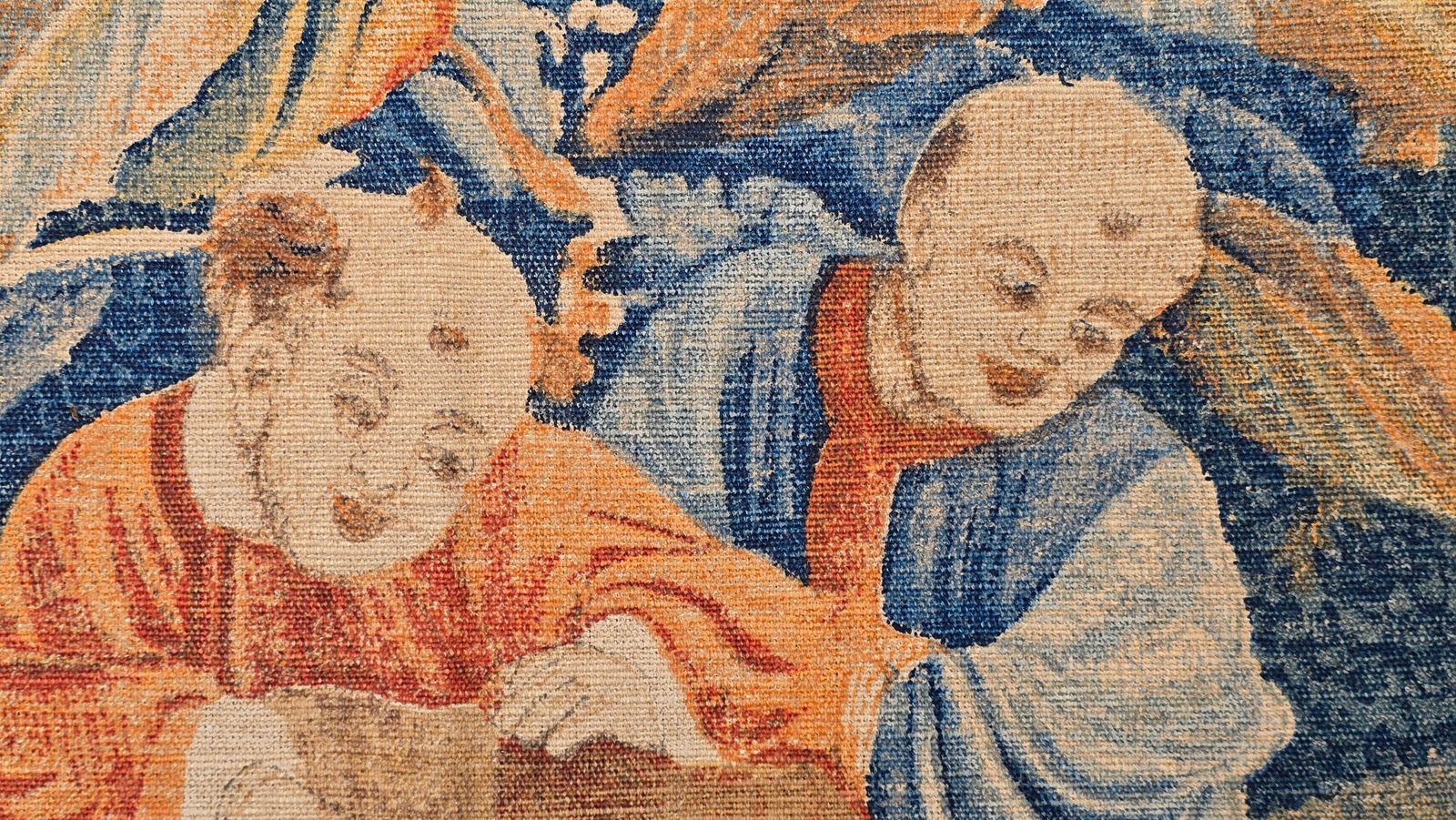 photo buy Monumental European Chinoiserie Tapestry, Hand Painted Textile, Circa 1900–1930