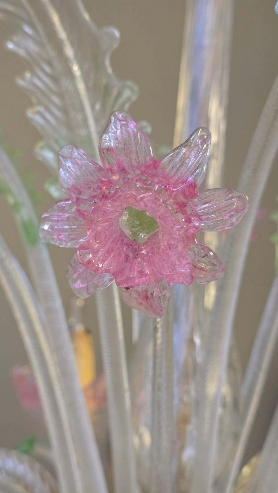 5791.0 Large Murano Glass Floral Chandelier, Italy, 1950s photo