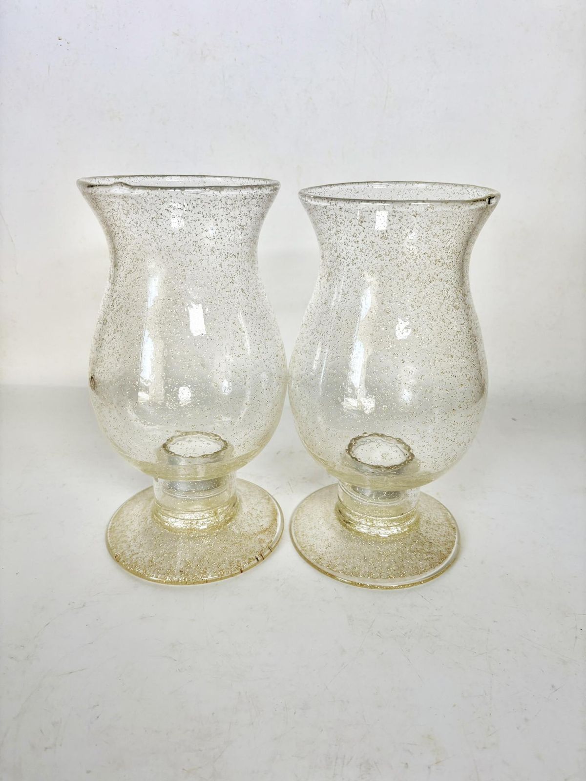 Pair Of Bubble Glass Candle Holders, France, 1970 photo Home Decor