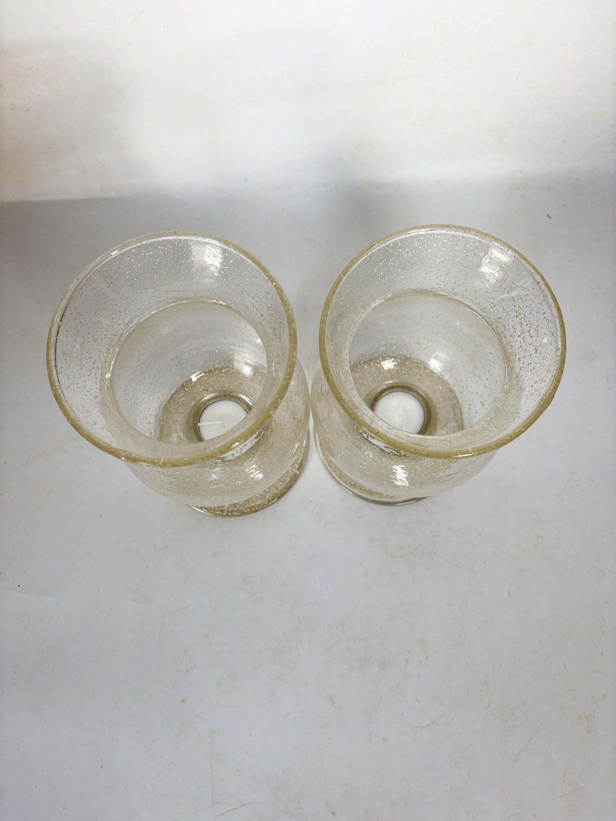 Pair Of Bubble Glass Candle Holders, France, 1970 photo 584.0