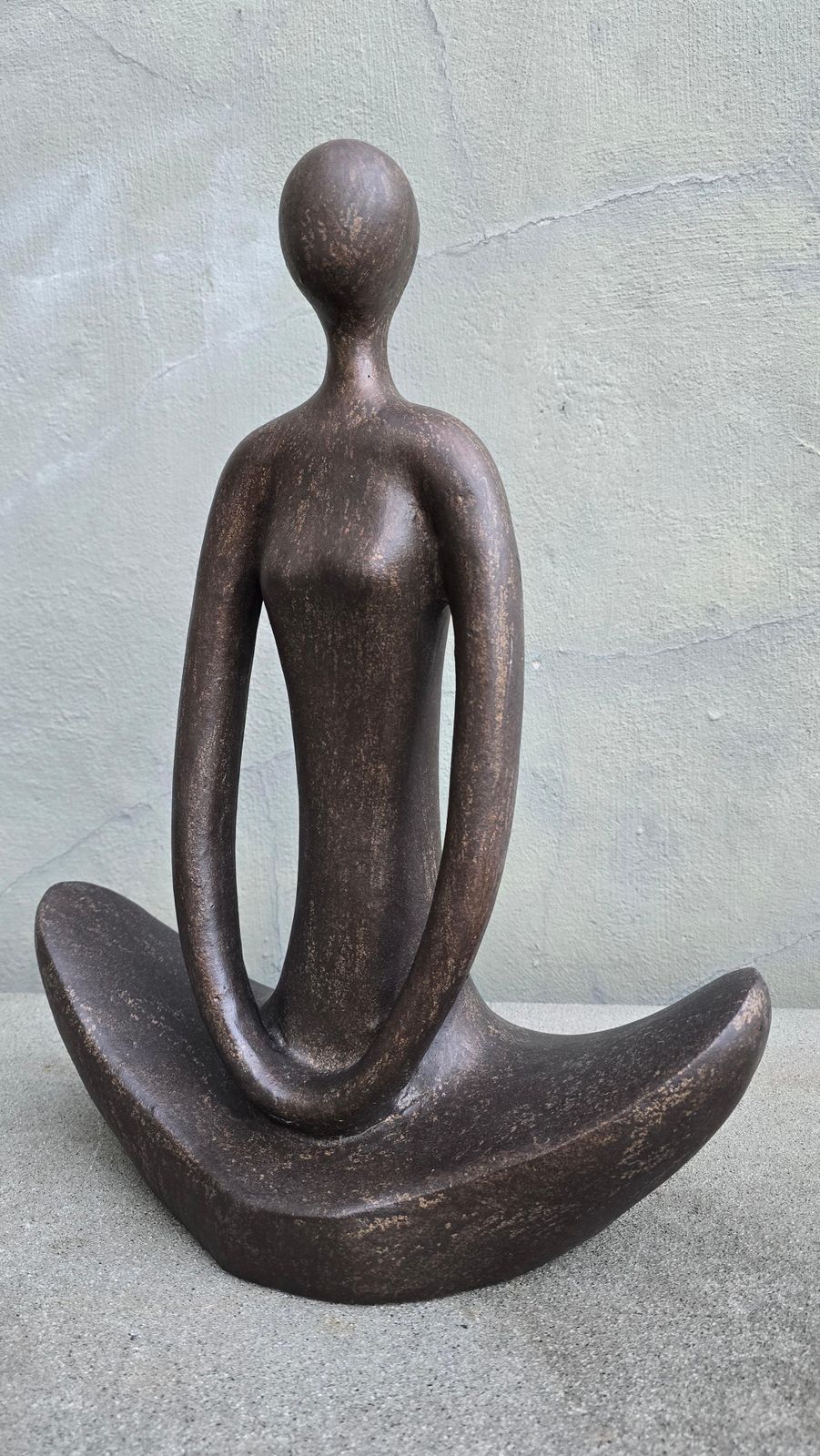 Large Meditative Abstract Ceramic Yoga Figure Sculpture, Europe, 1960s photo Art