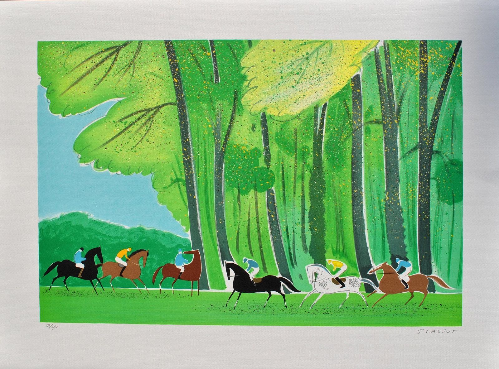 Serge Lassushorses : Riders In Summer   Original Lithograph, Handsigned & Ltd /2501982