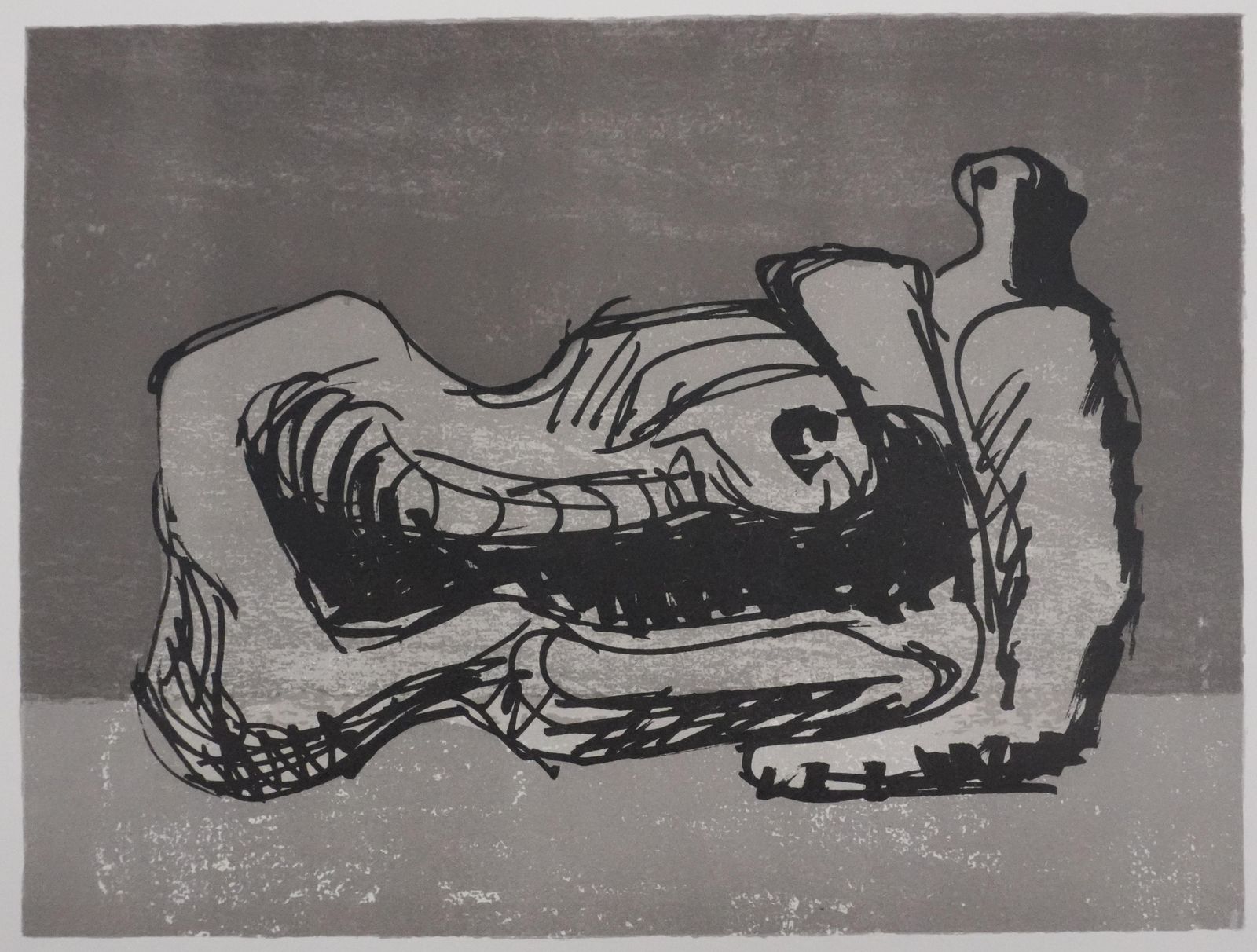 Henry Mooretribute To San Lazzaro   Original Lithograph (Catalog Raisonne Cramer #366)1975 photo furniture
