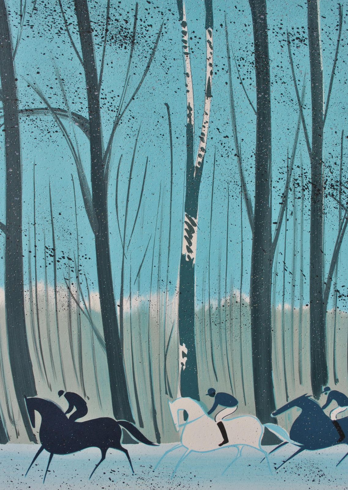 photo for sale Serge Lassushorses : Riders In Winter   Original Lithograph, Handsigned & Ltd /6001982