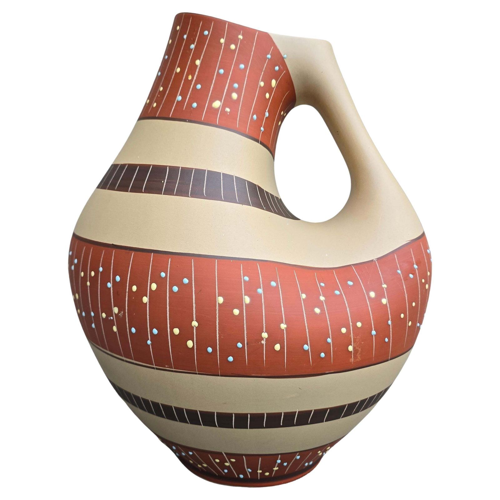 Sculptural Hand Painted Stoneware Vase, Eds Keramik Benshausen, Germany, 1970s