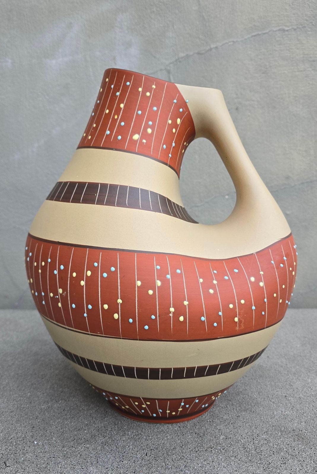 Sculptural Hand Painted Stoneware Vase, Eds Keramik Benshausen, Germany, 1970s photo vinterior