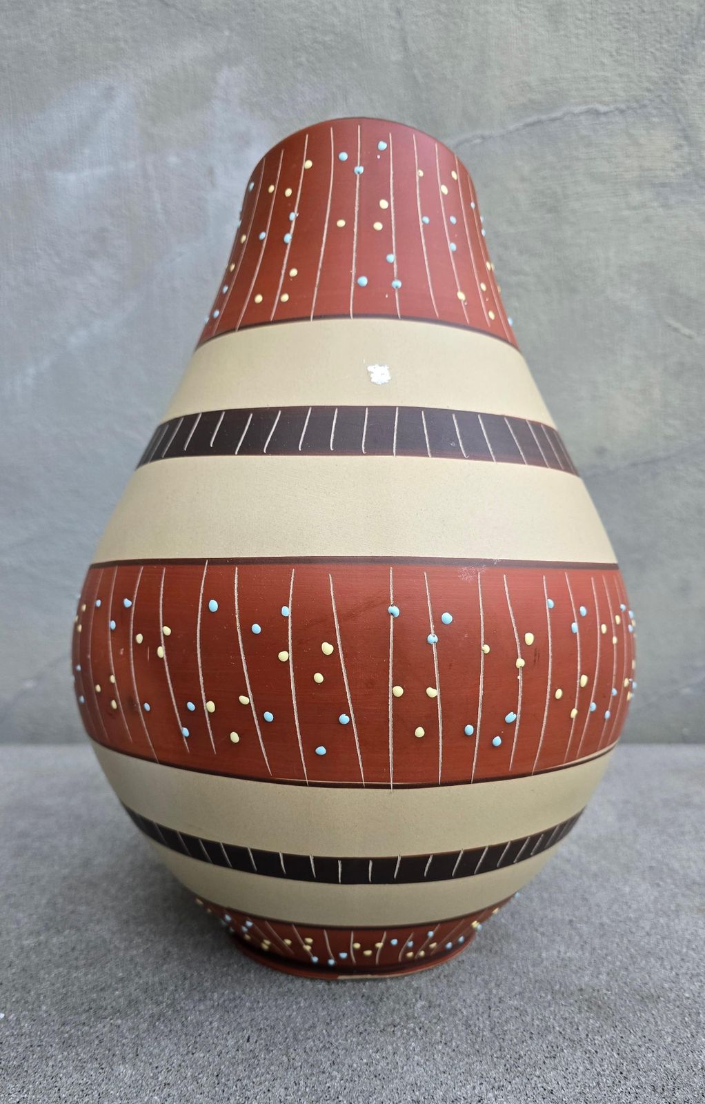 Sculptural Hand Painted Stoneware Vase, Eds Keramik Benshausen, Germany, 1970s photo vintage