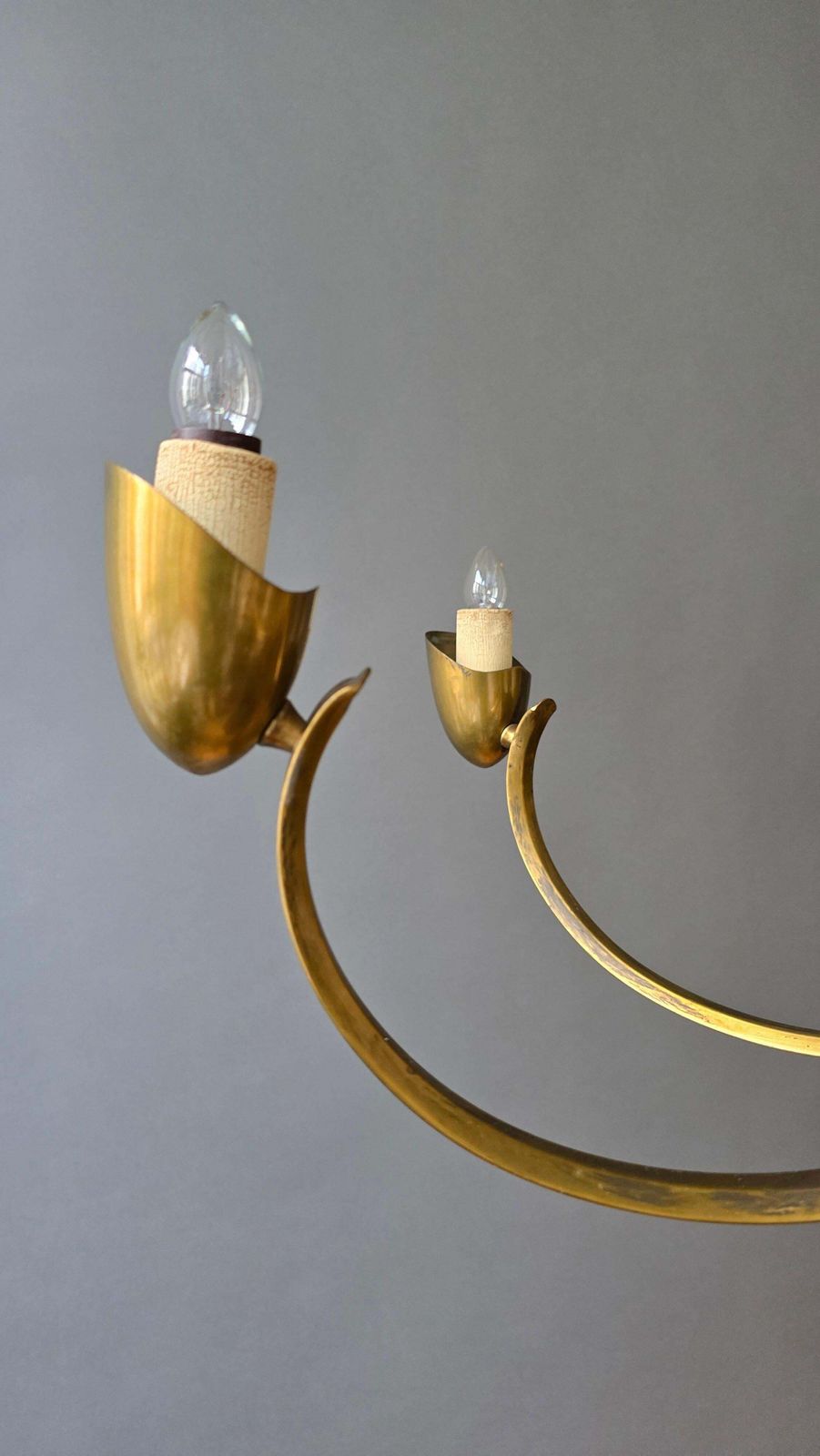 Large Italian Brass Chandelier With 12 Arms, 1950s photo 3385.0
