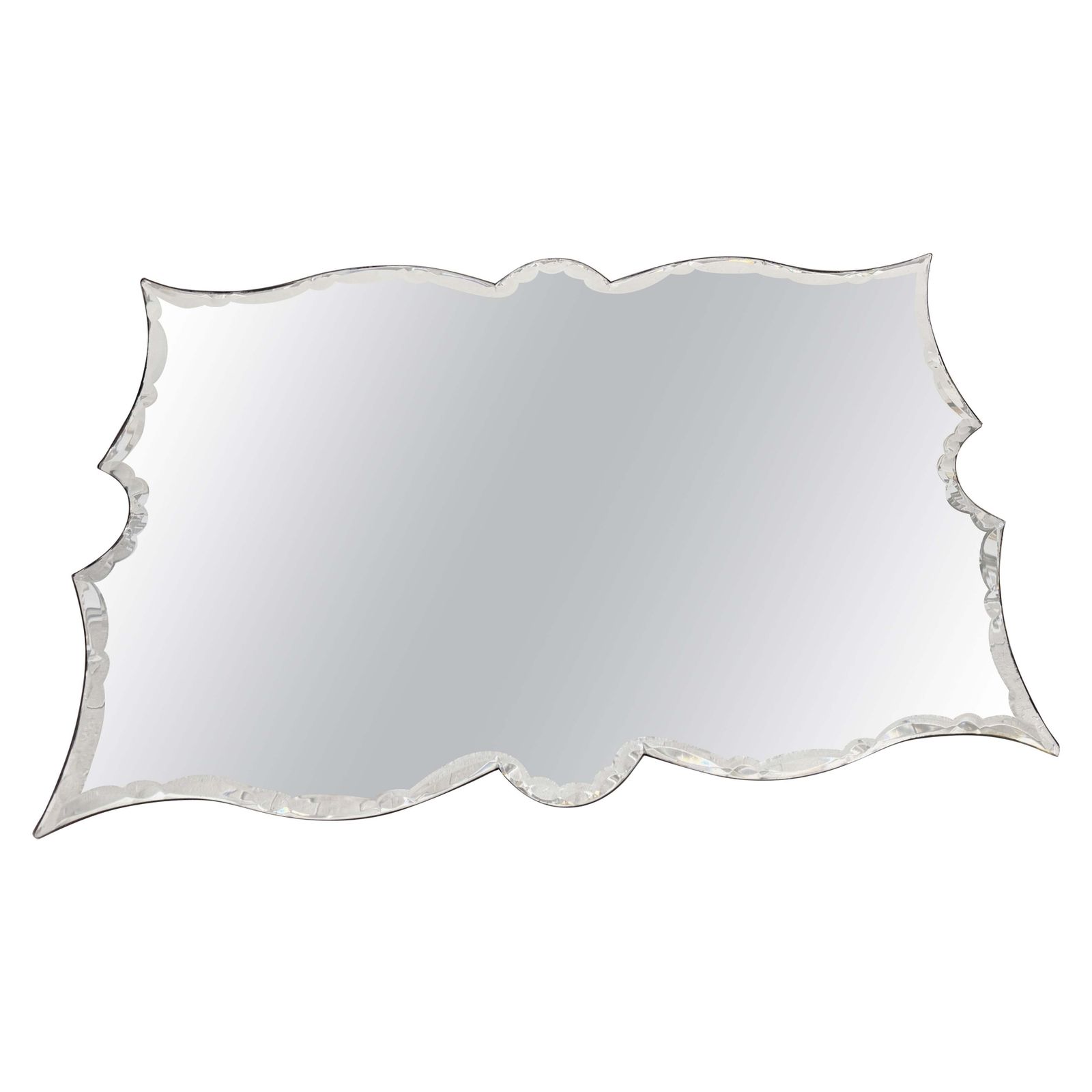 Art Deco Frameless Mirror With Sculpted Edges — France, 1940s