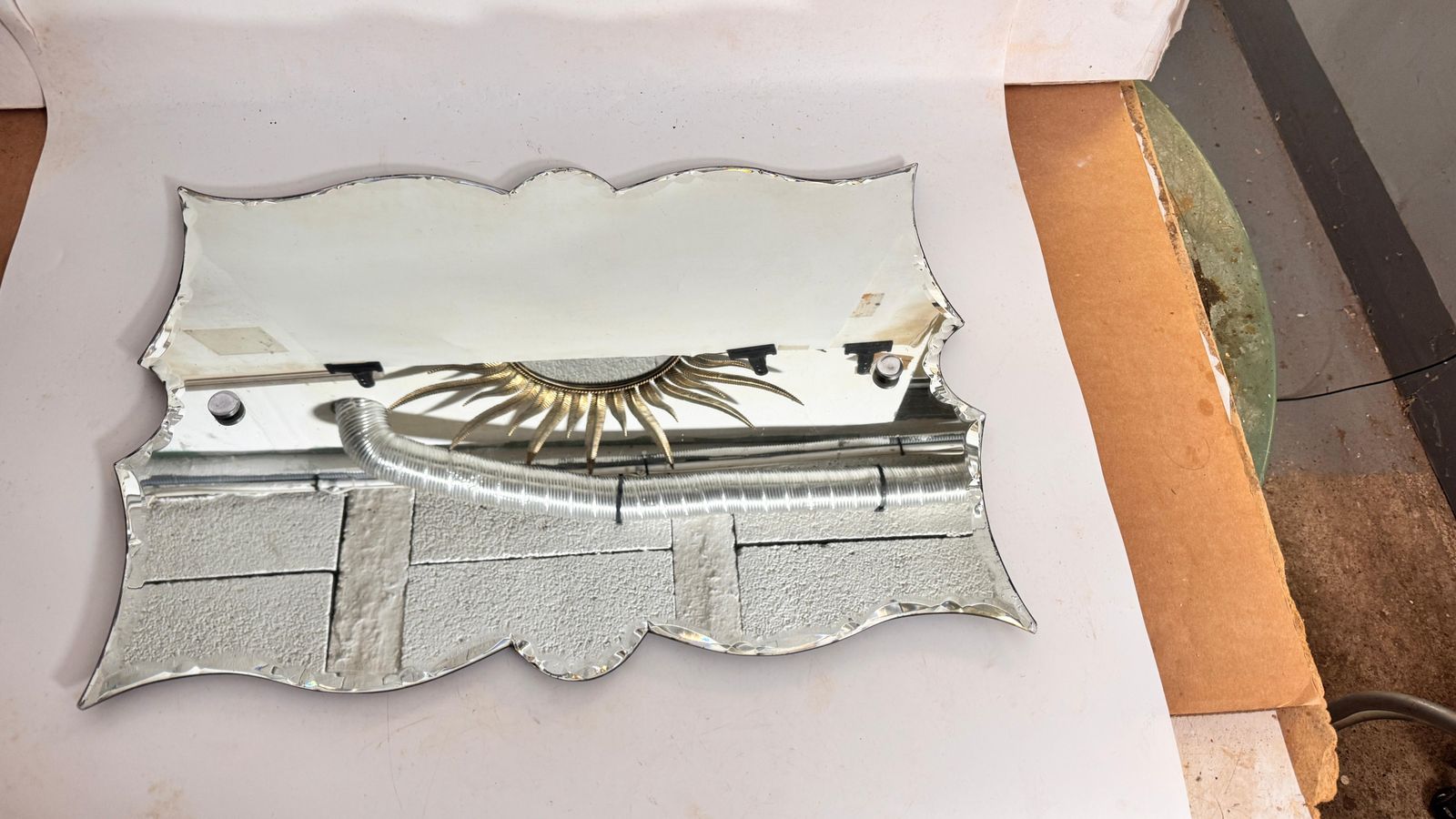 Art Deco Frameless Mirror With Sculpted Edges — France, 1940s photo Home Decor