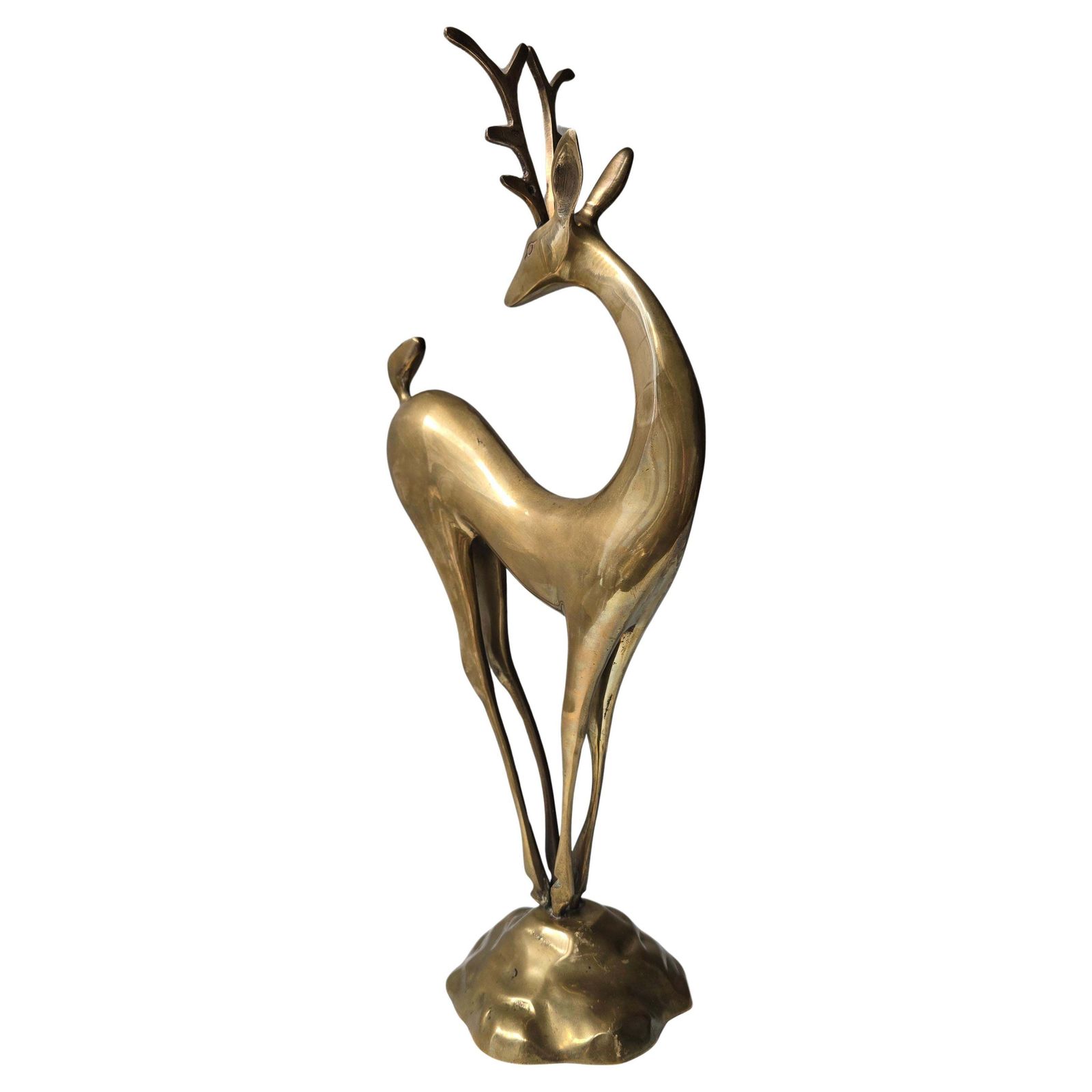 Mid Century Modern Brass Gazelle Sculpture, Circa 1950s photo 1317.0