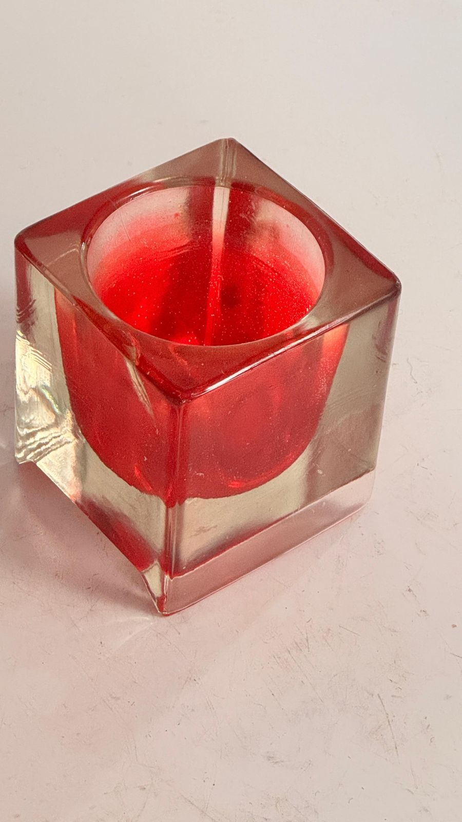 Murano Glass Ashtray — Red & Clear — Italy, 1960s photo 281.0