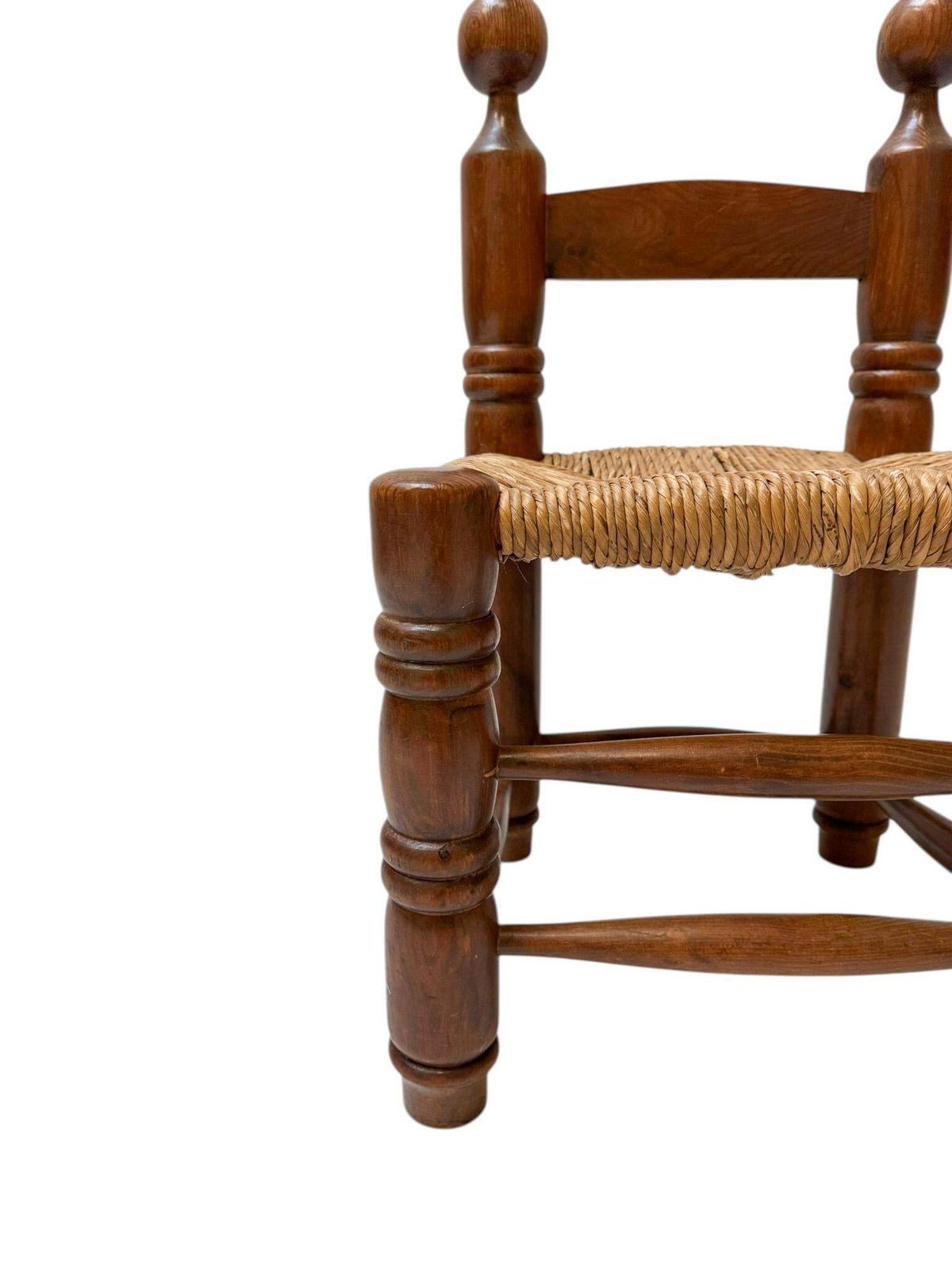 French Rustic Brutalist Low Side Chair In The Style Of Charles Dudouyt, 1940s photo furniture