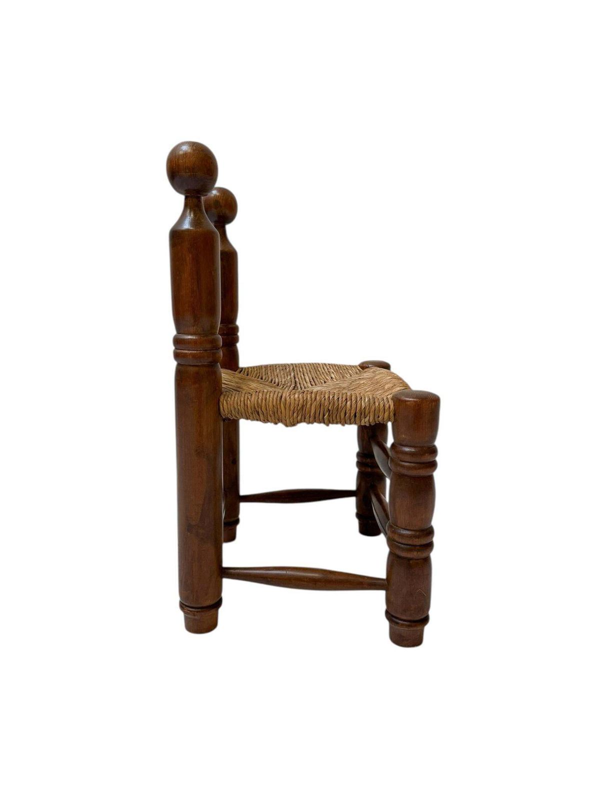 photo furniture French Rustic Brutalist Low Side Chair In The Style Of Charles Dudouyt, 1940s