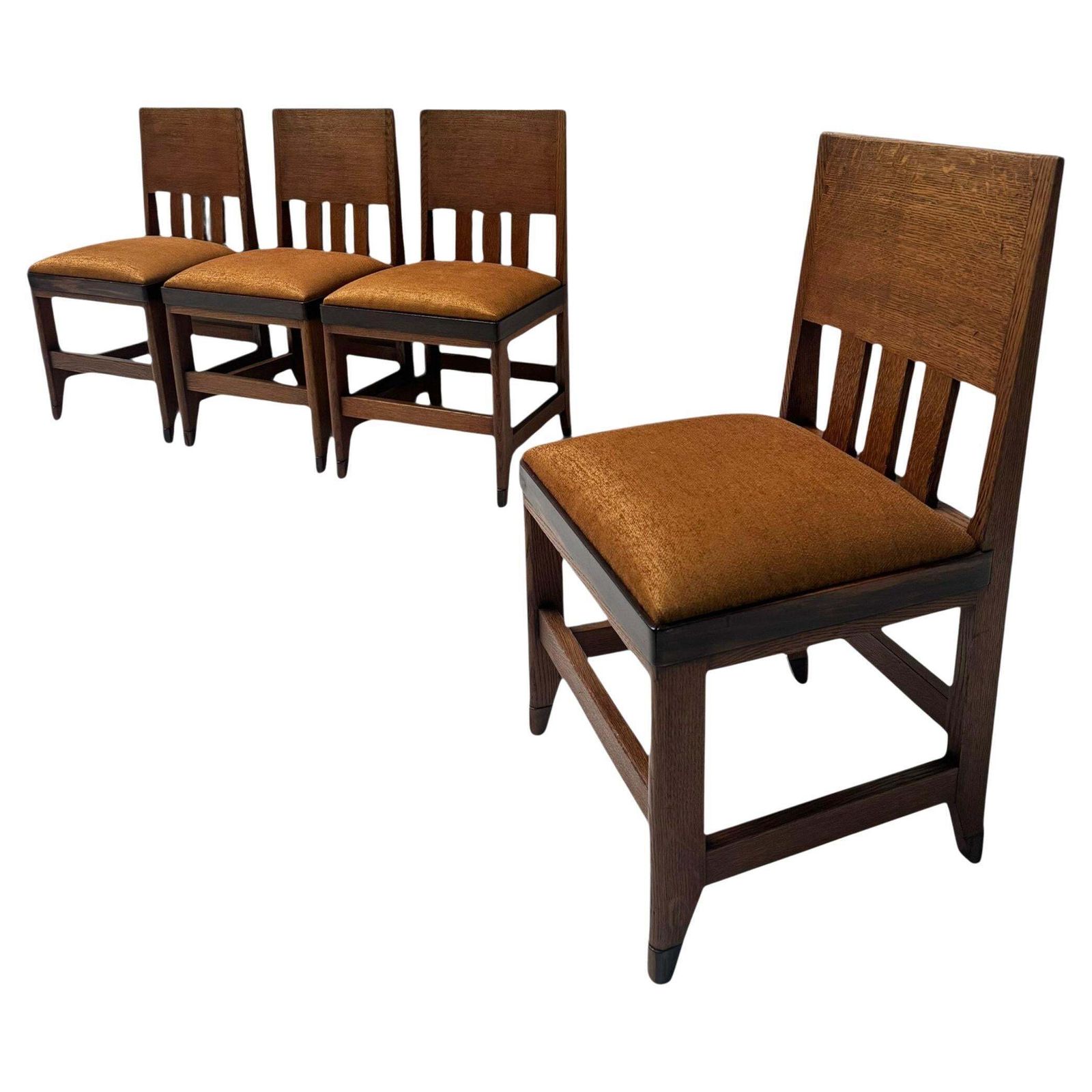 Four Art Deco Modernist Dining Room Chairs By Hendrik Wouda For Pander, 1924