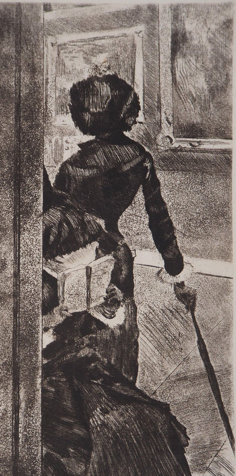 Edgar Degasmary Cassatt At The Louvre Museum   Original Etching (Delteil #29)1880 photo furniture