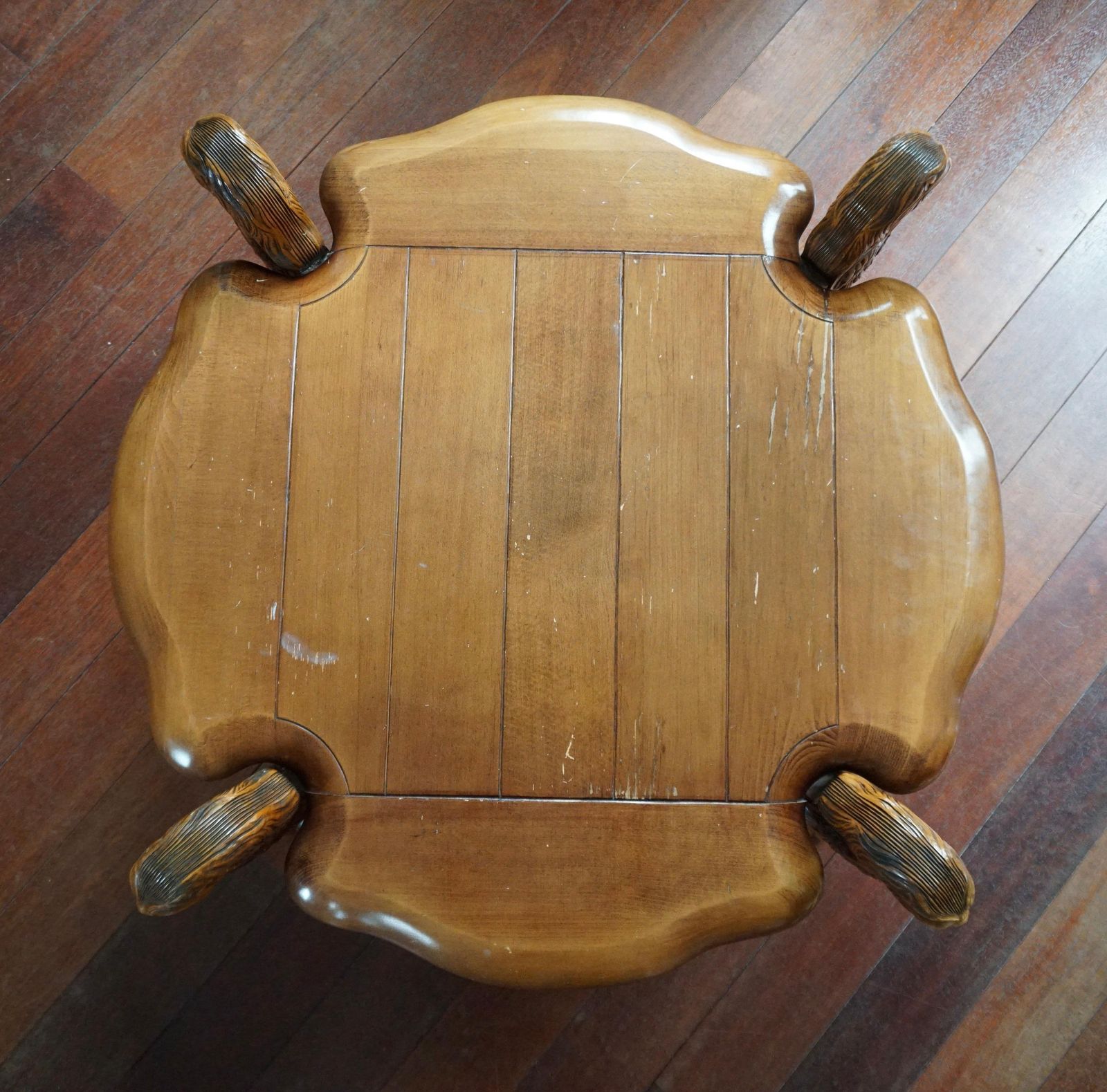 Rustic Elegance Hand Carved Lion Leg Coffee Table, France Or Italy, Circa 1940s photo vintage