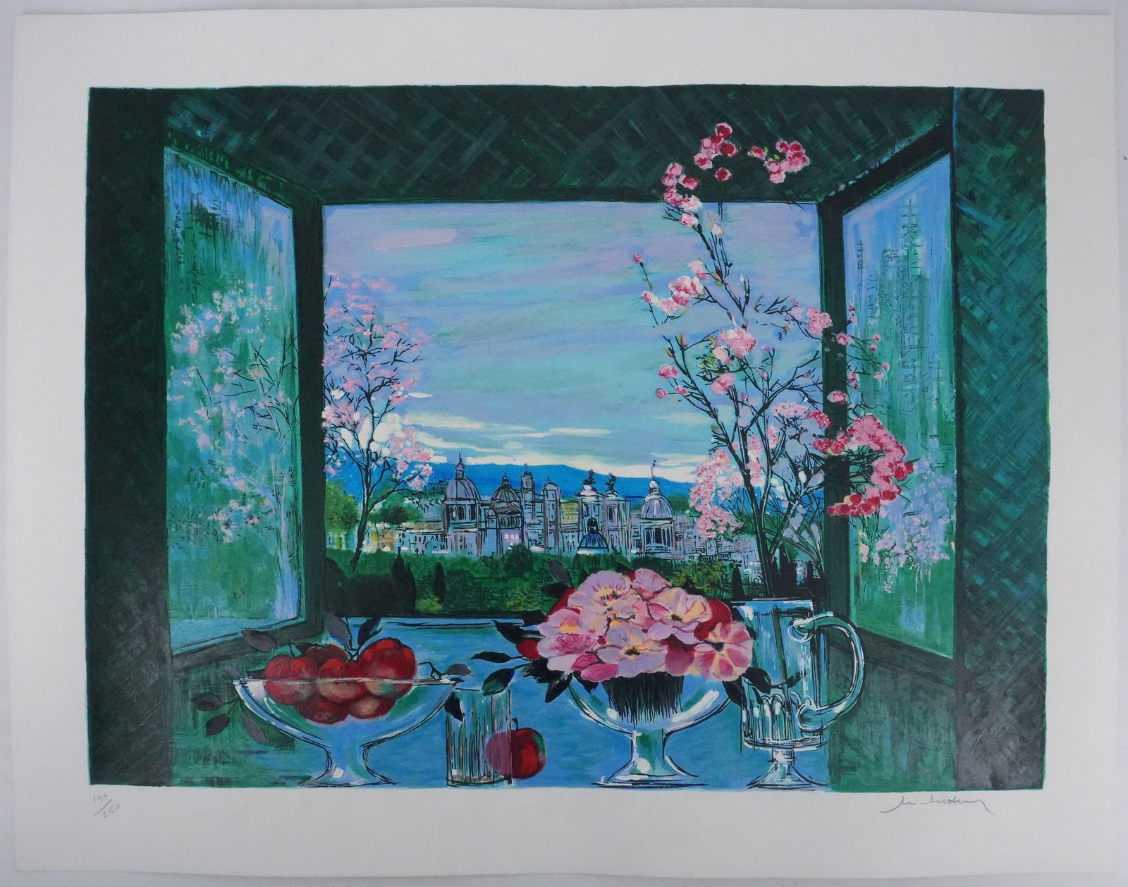 Michel Henrystill Life Overlooking The City   Original Handsigned Screenprint