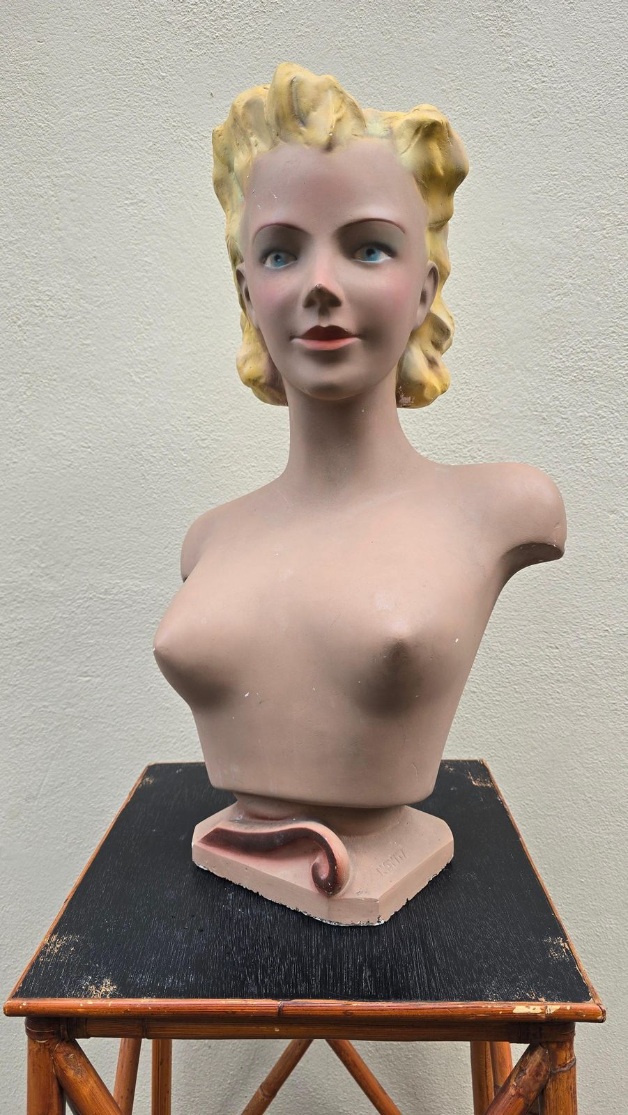 Large 1950s Novita Plaster Bust – Art Deco / Hollywood Regency Mannequin Display photo buy