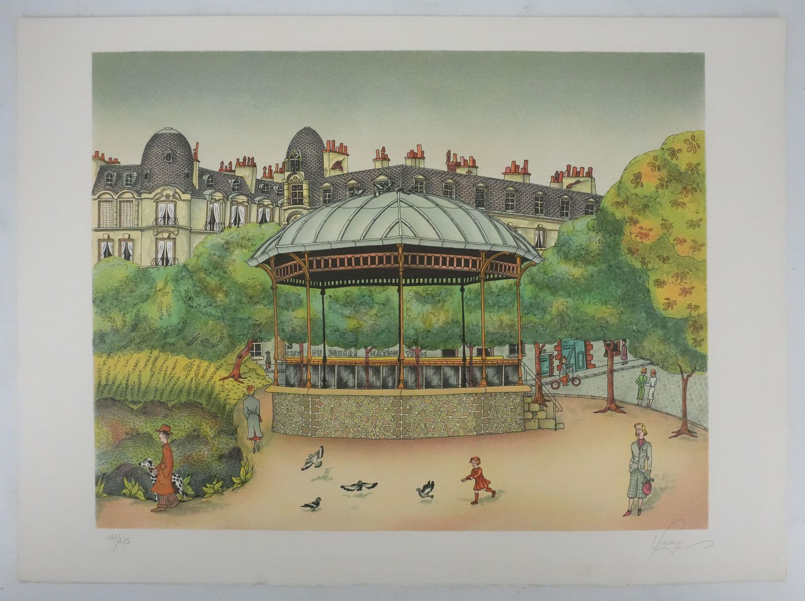 Bernard Vercruycethe Parisian Kiosk   Original Handsigned Lithograph