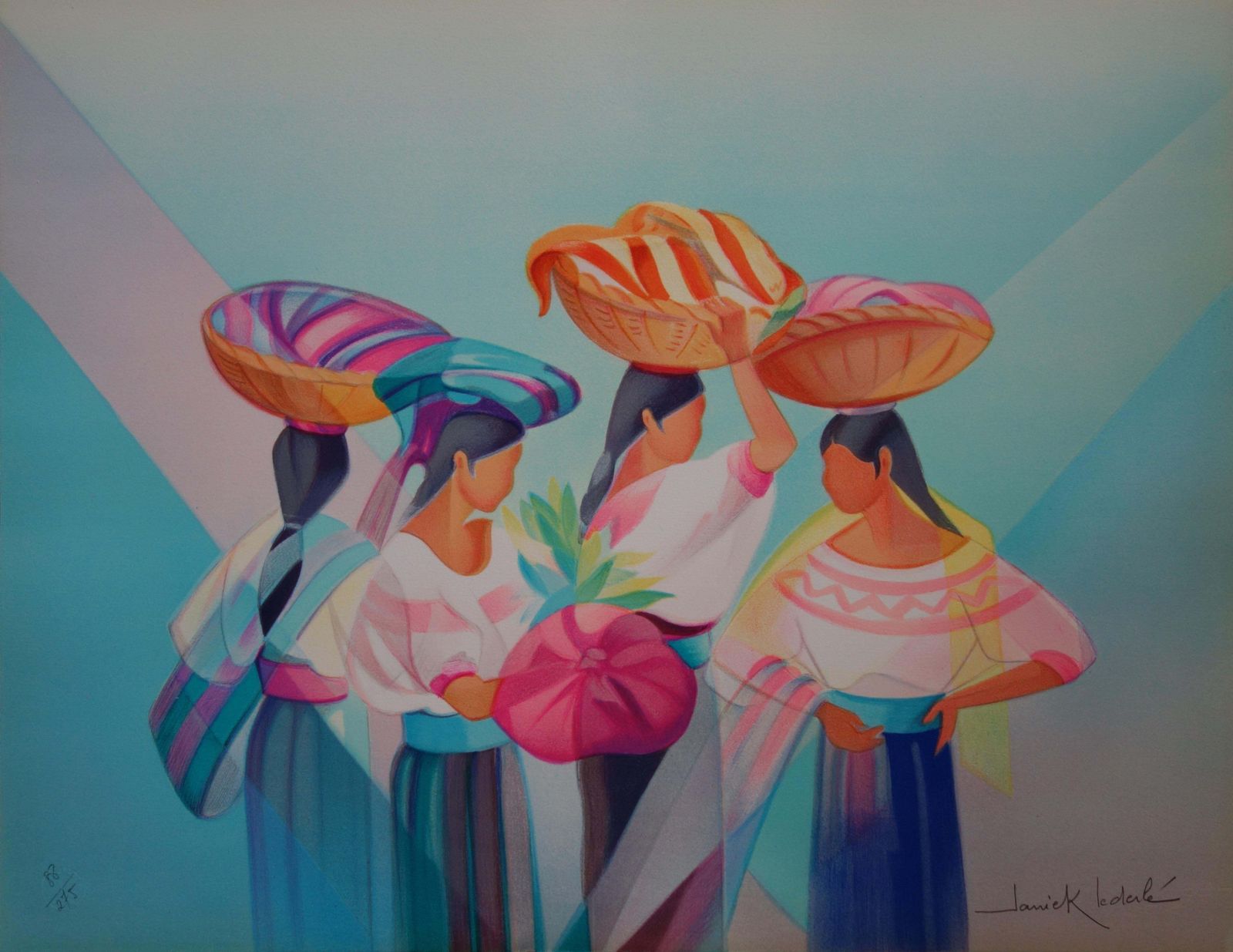 Janick Lederlewomen Of Guatemala   Original Handsigned Lithograph