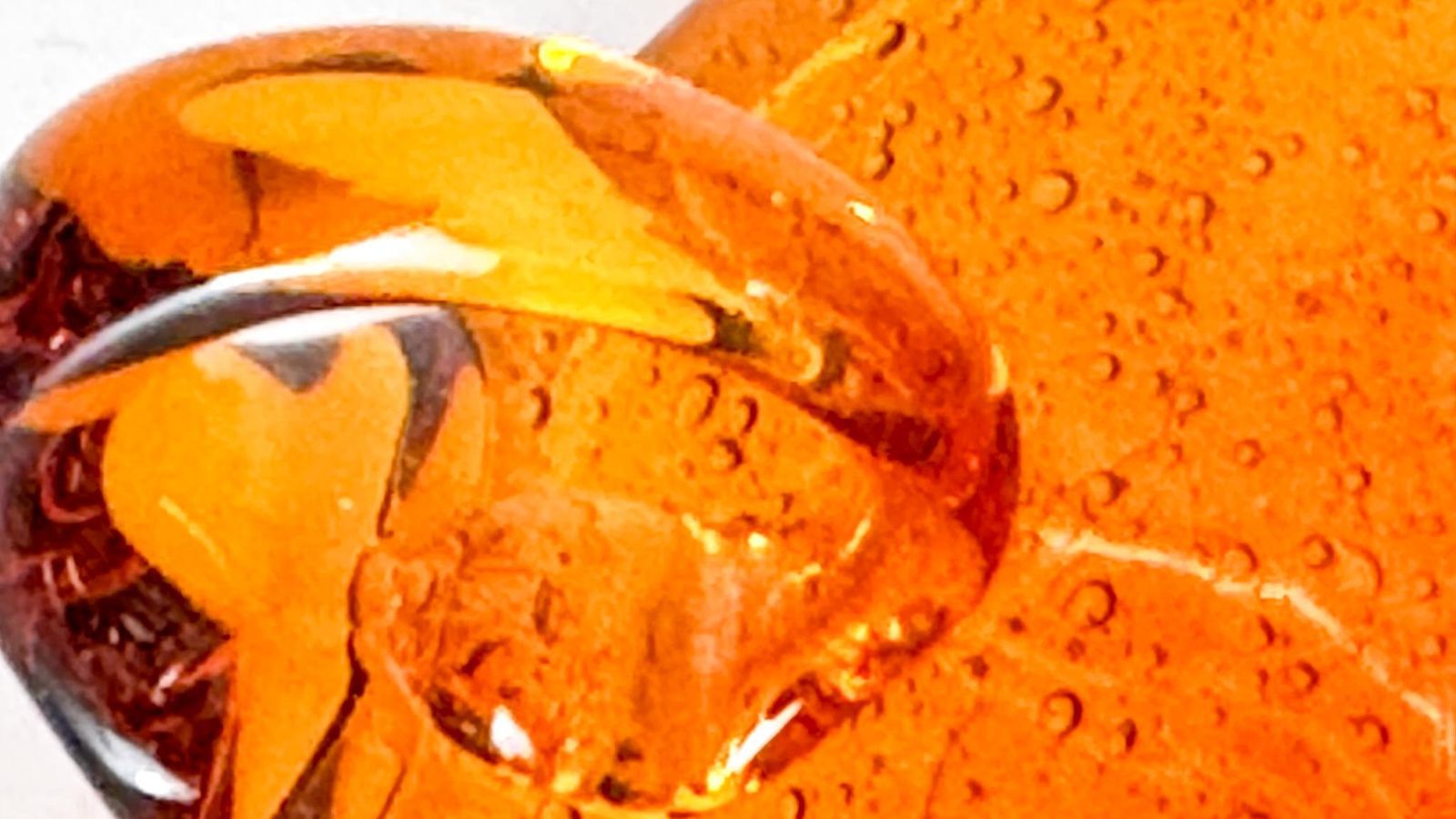 Pair Of Orange Bubble Glass Candle Holders – Biot, France – 1960s photo vintage