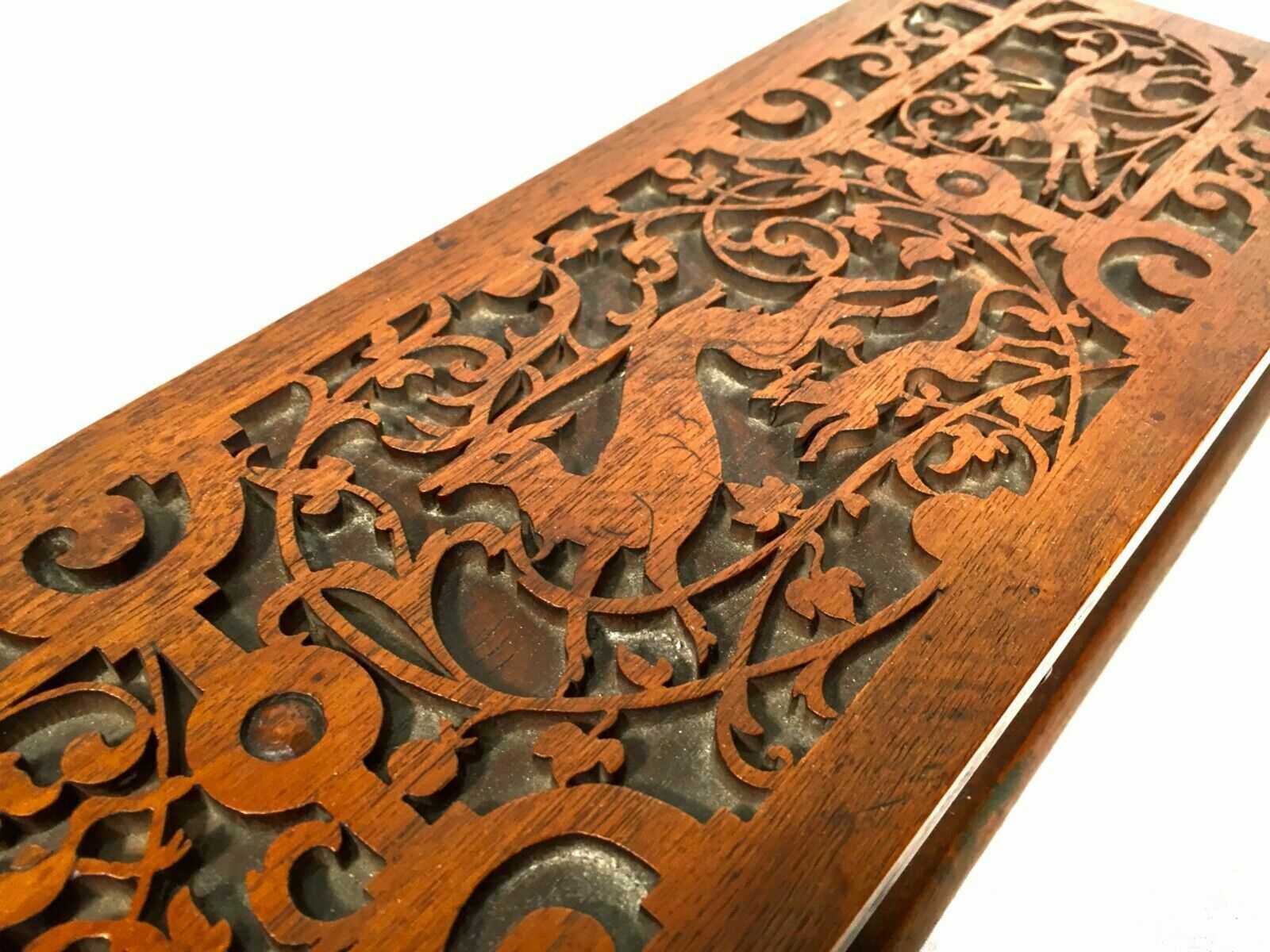 Antique Victorian Fretwork Storage Box / Carved Wooden / 19th Century photo Home Decor