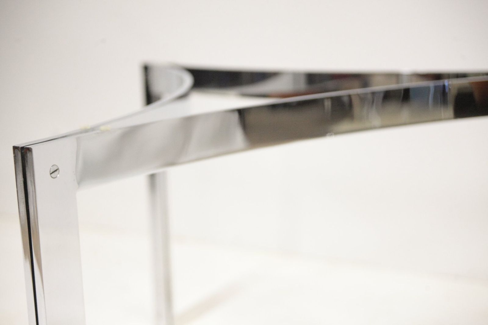 photo furniture Italian Round Chrome And Glass Coffee Table, 1980s