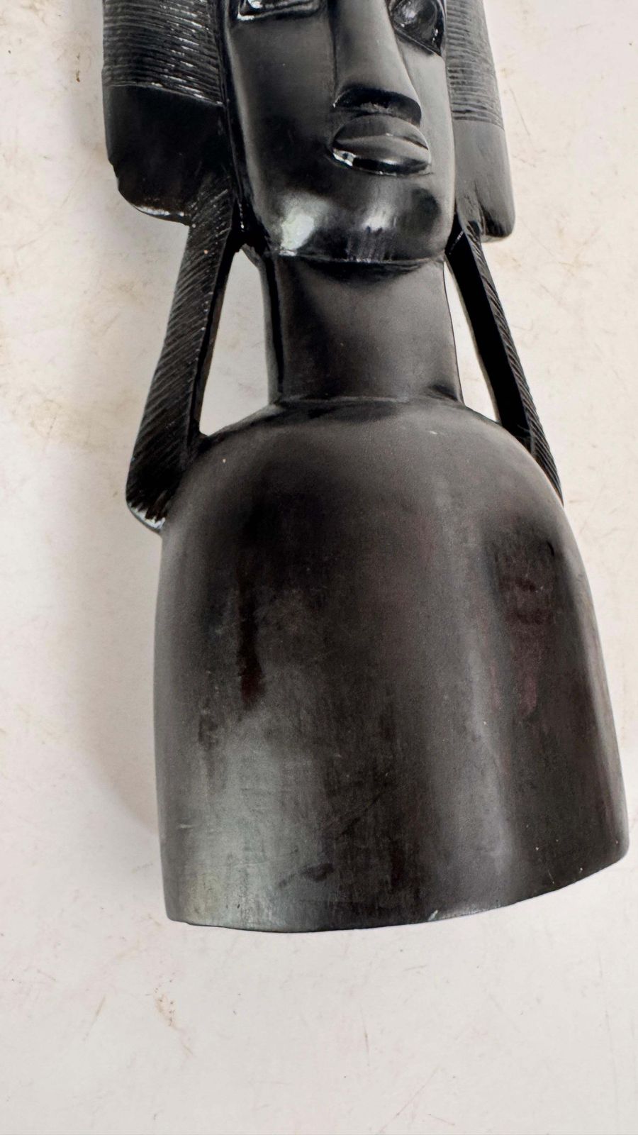 photo furniture African Style Wooden Sculpture Of A Woman With Ritual Headdress – France, 20th