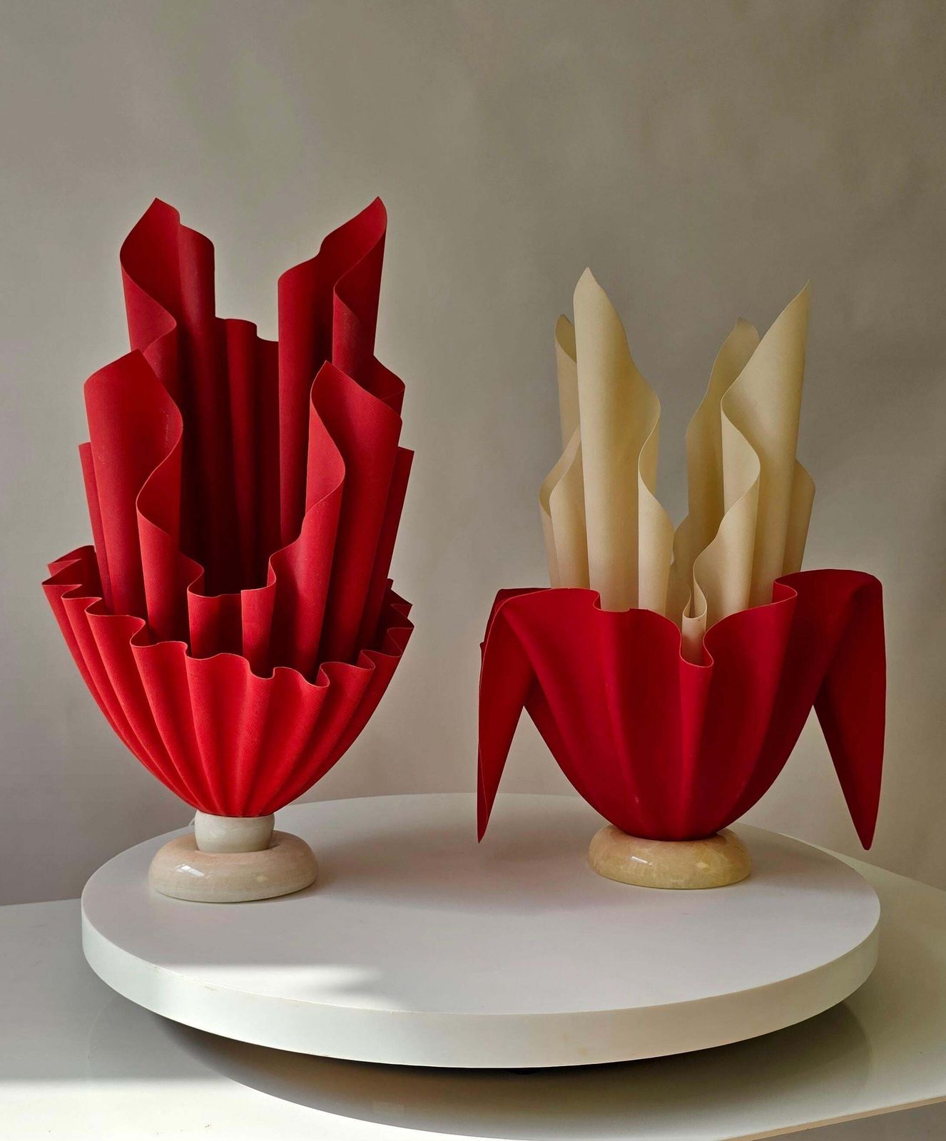 Pair Of Vintage “Kali” Table Lamps By Georgia Jacob, France, 1970s photo for sale