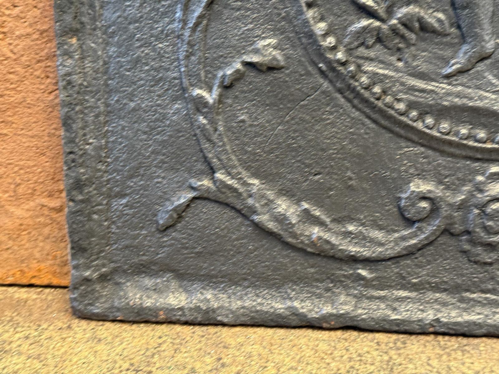 photo for sale 19th Century French 'Cupid' Fireback / Backsplash, Neoclassical Period.