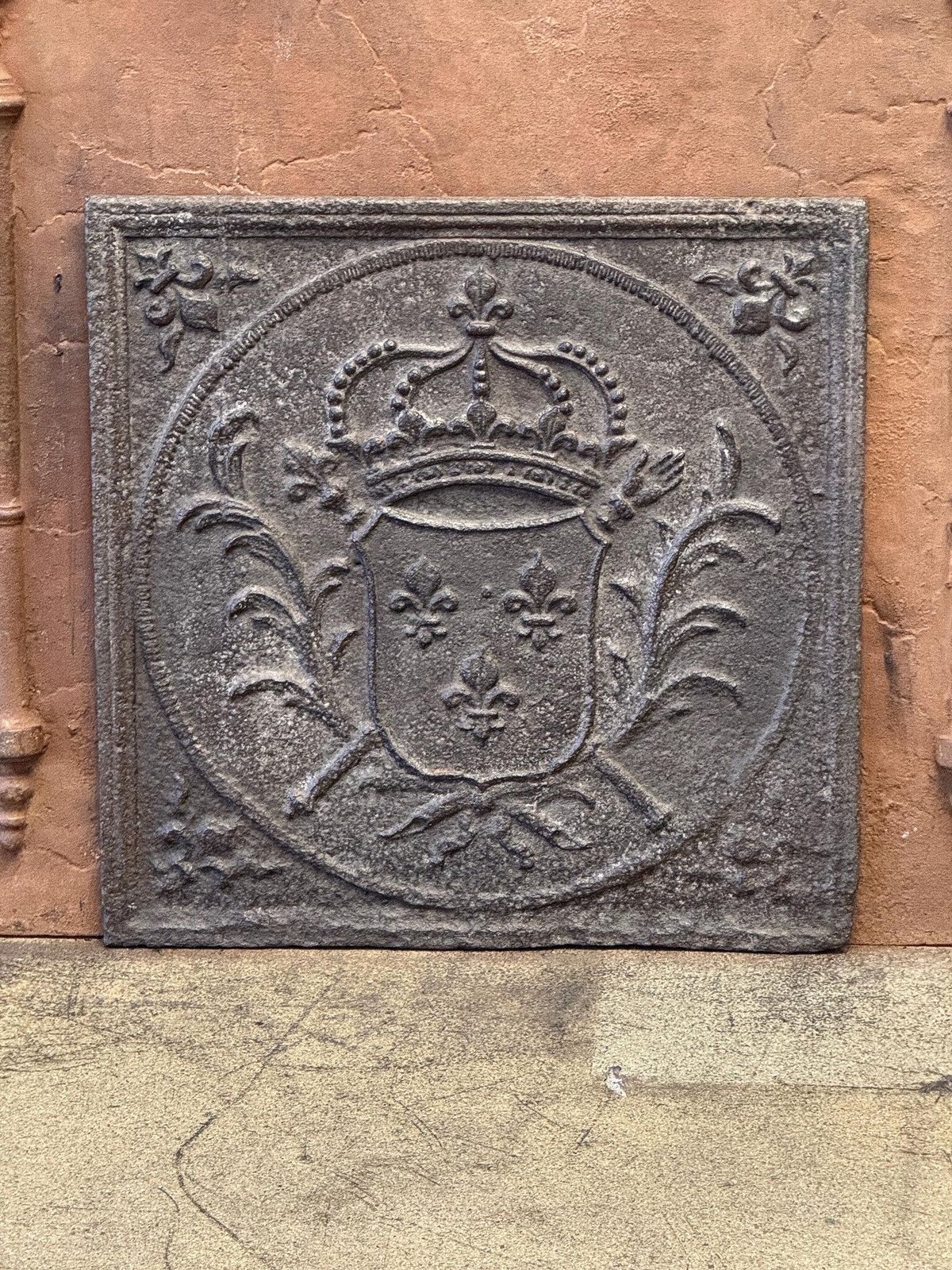 18th Century French Louis XV Period 'Arms Of France' Fireback / Backsplash photo for sale