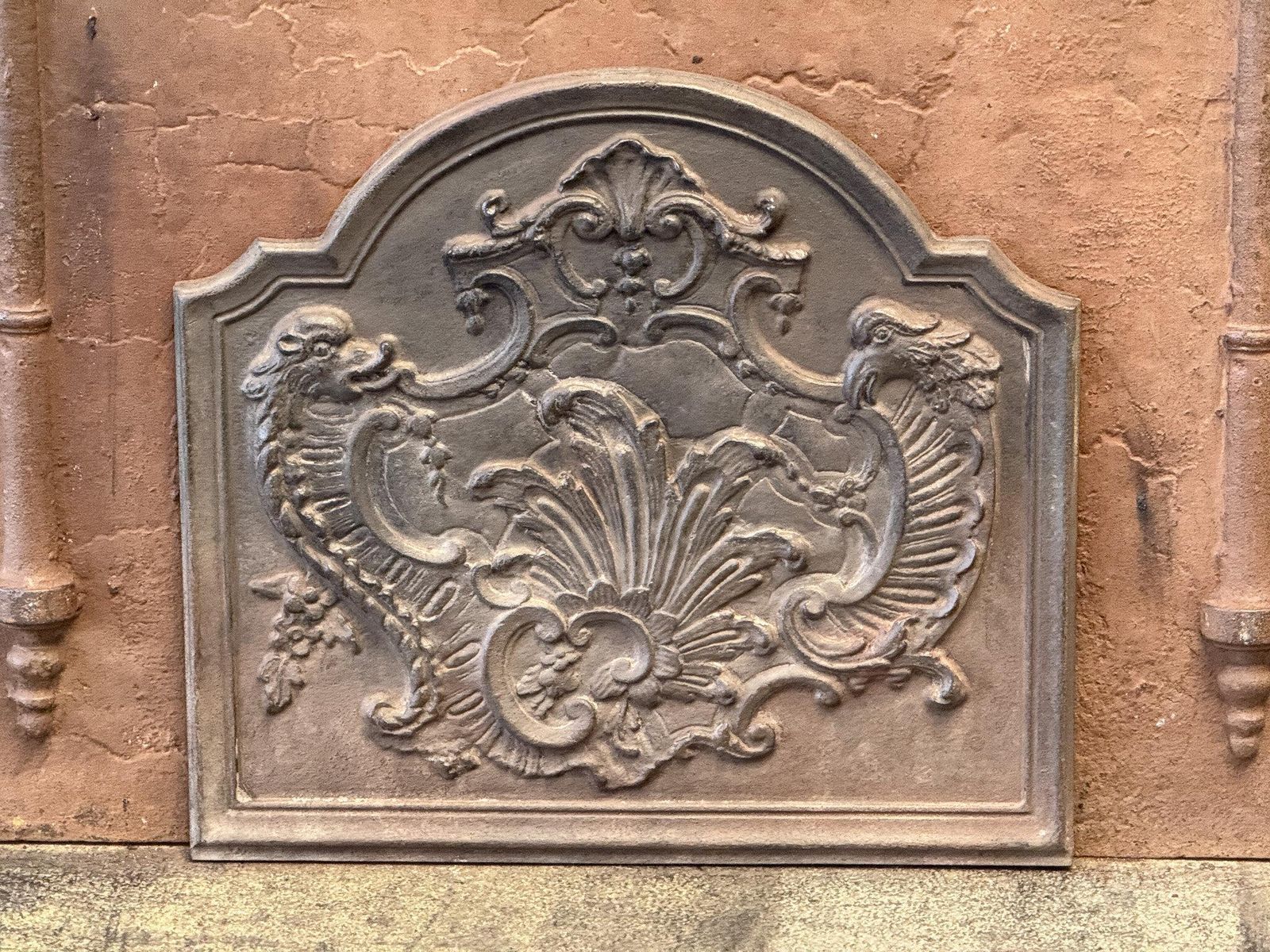French Napoleon III Style Fireback / Backsplash, 20th Century photo vinterior