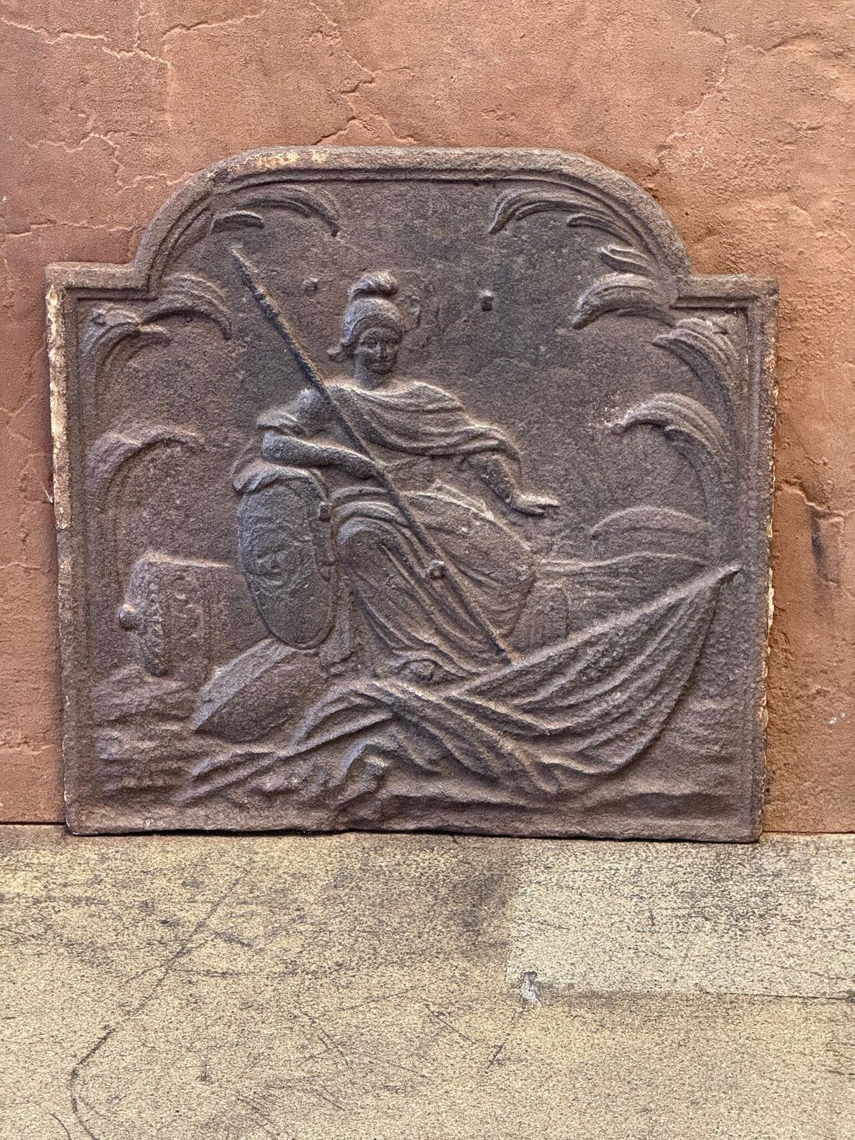 French 'Minerva' Fireback / Backsplash, 19th Century, Napoleon III Period photo for sale