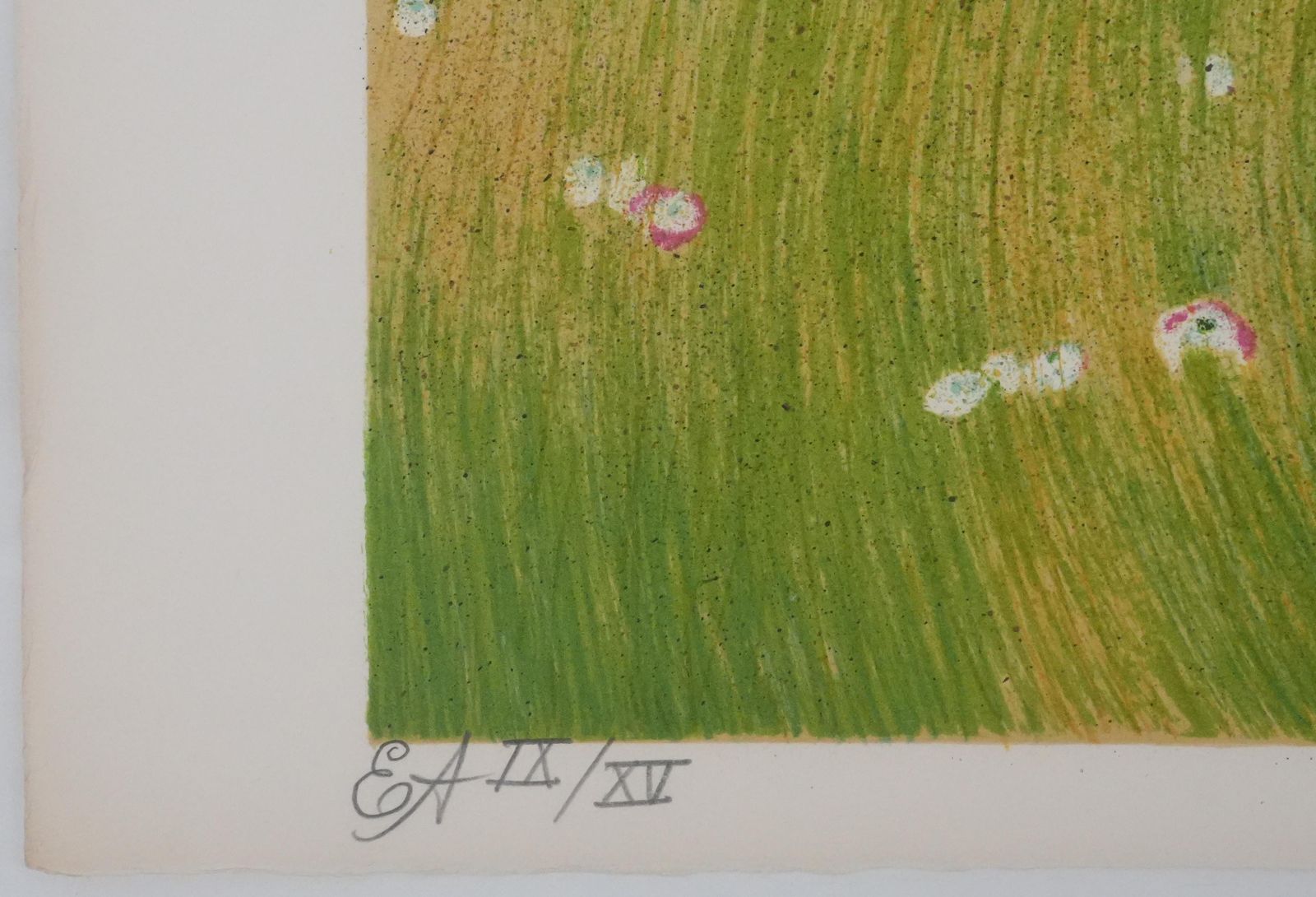 Yves Gannewoman Lying Down Among Poppies   Original Lithograph Signed photo buy