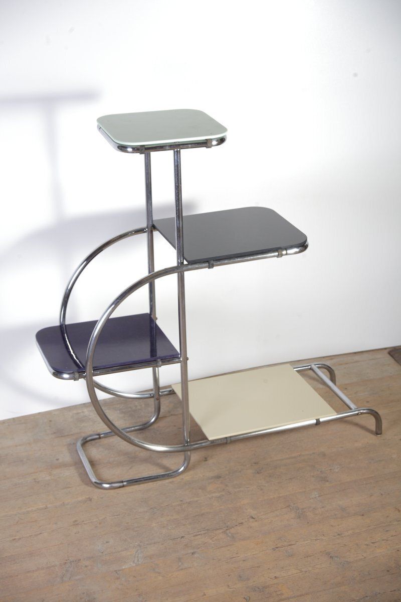 Tubular Chrome Flower Stand By Hynek Gottwald, 1940s photo vinterior