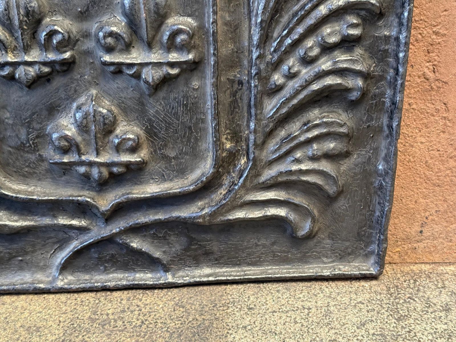 Home Fixtures French Louis XV Style 'Arms Of France' Fireback / Backsplash, 20th Century photo