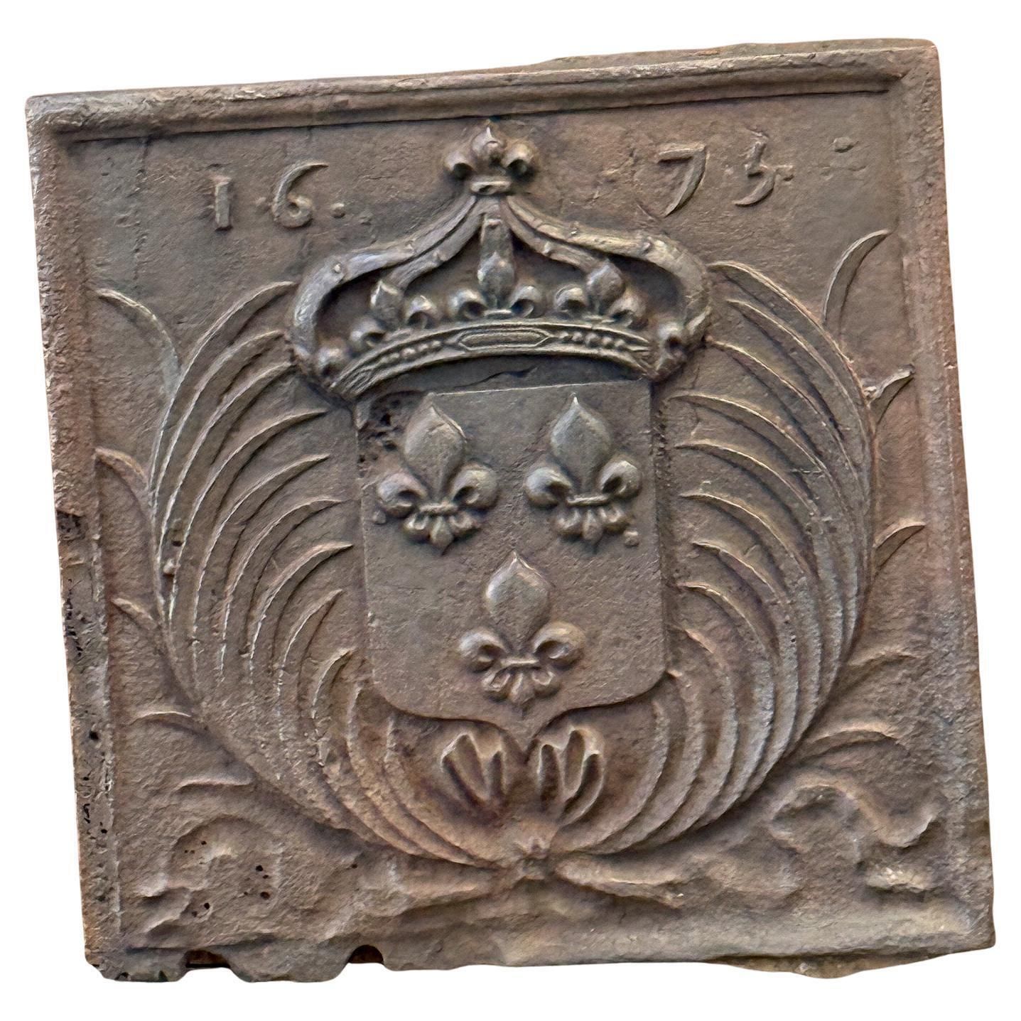 French Louis XIV 'Arms Of France' Fireback / Backsplash, 17th Century