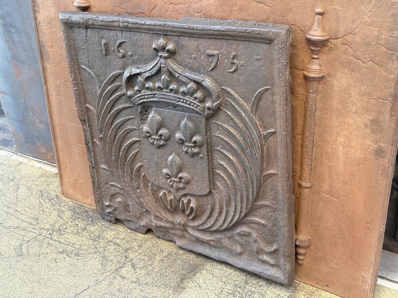 French Louis XIV 'Arms Of France' Fireback / Backsplash, 17th Century photo 1127.0