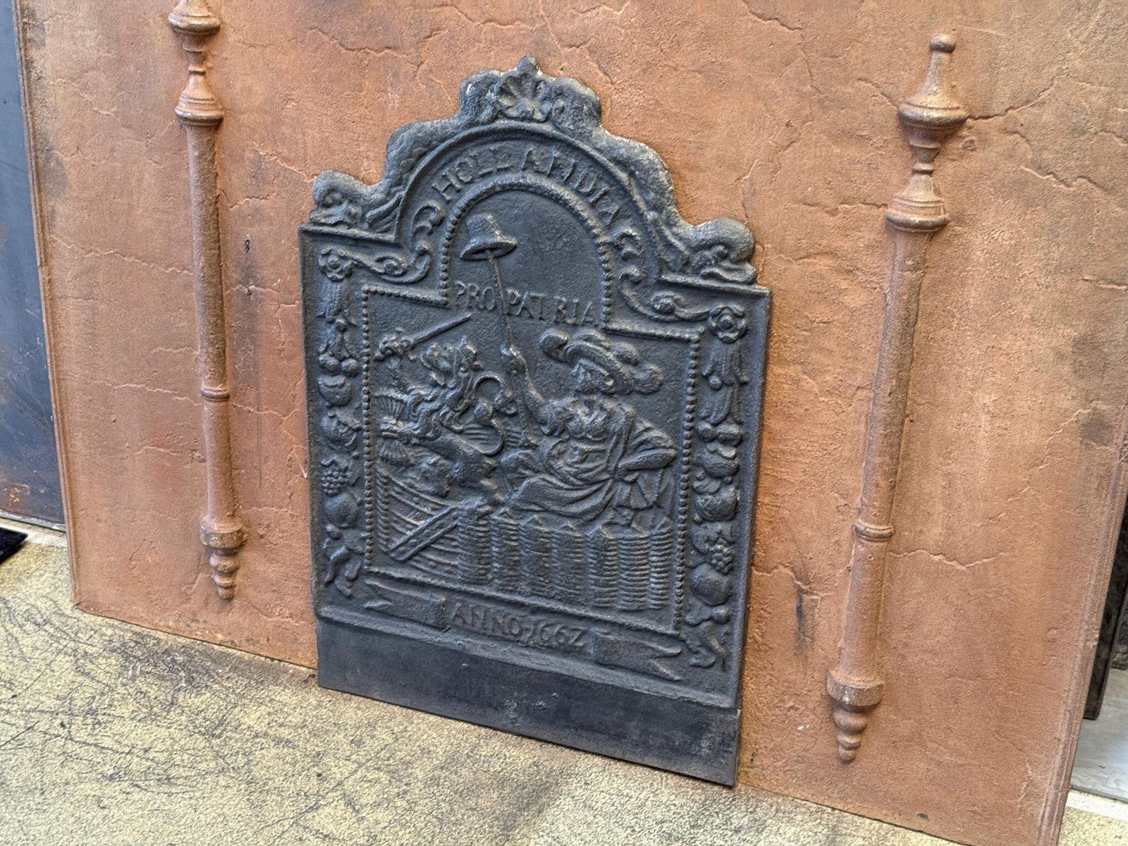 Early 19th Century Dutch 'Pro Patria' Fireback / Backsplash, Louis XIII Style photo 759.0