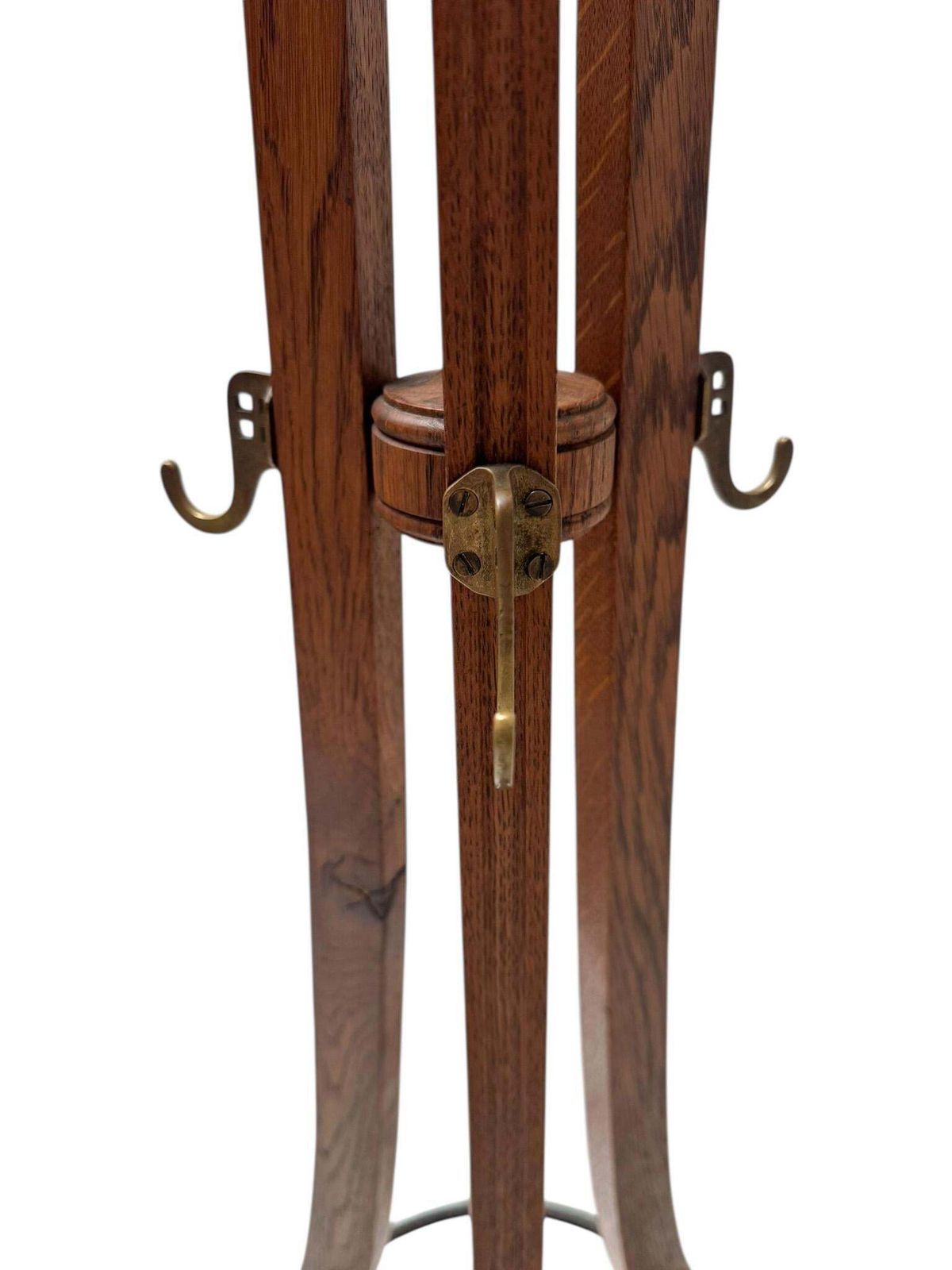 Arts & Crafts Coat Stand Or Porte Manteau With Rotating Top, 1900s photo vintage
